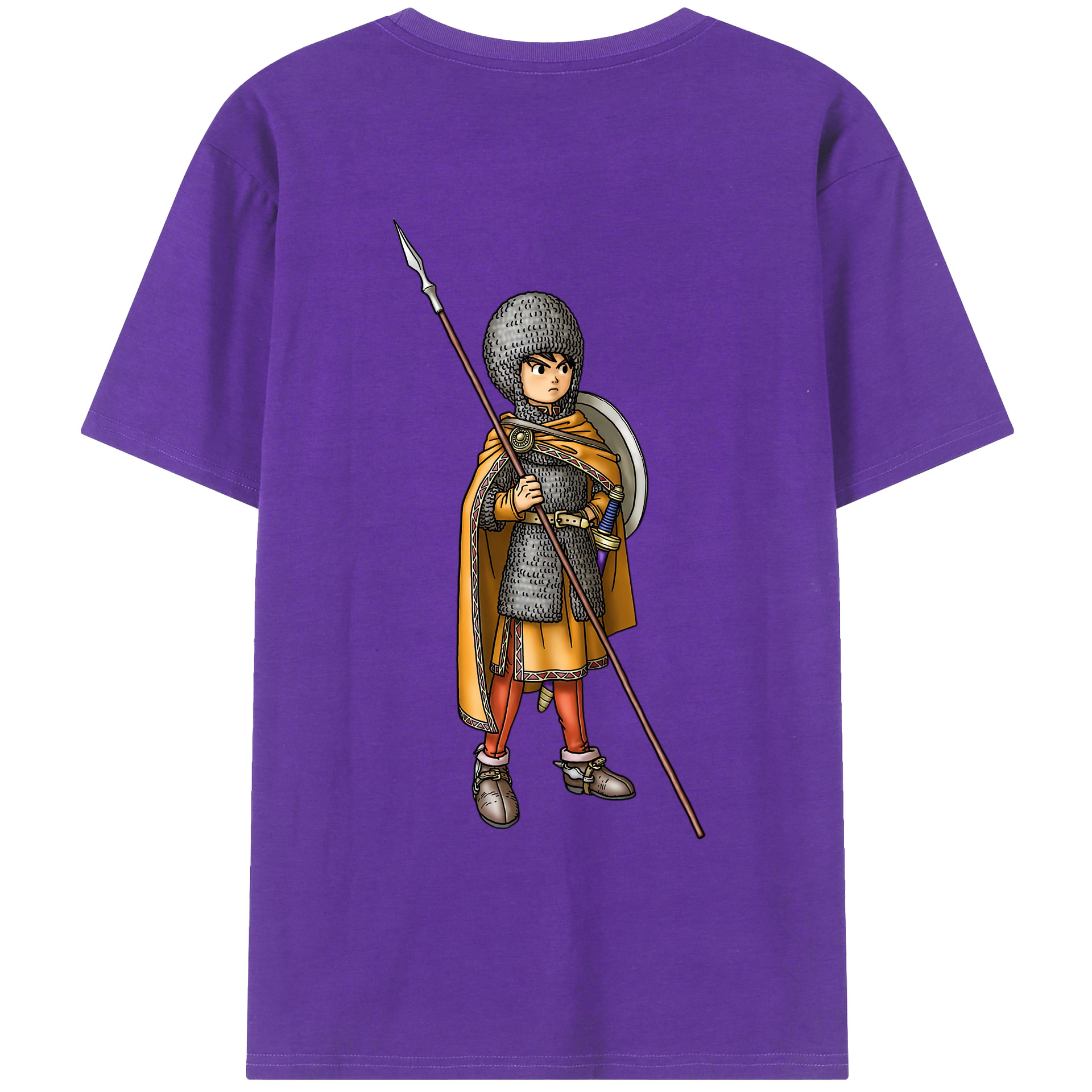 （画像用） ドラゴンクエスト Doragon Kuesuto Dragon Quest 綿100％ メンズ半袖Tシャツ（バックプリント） 通気性