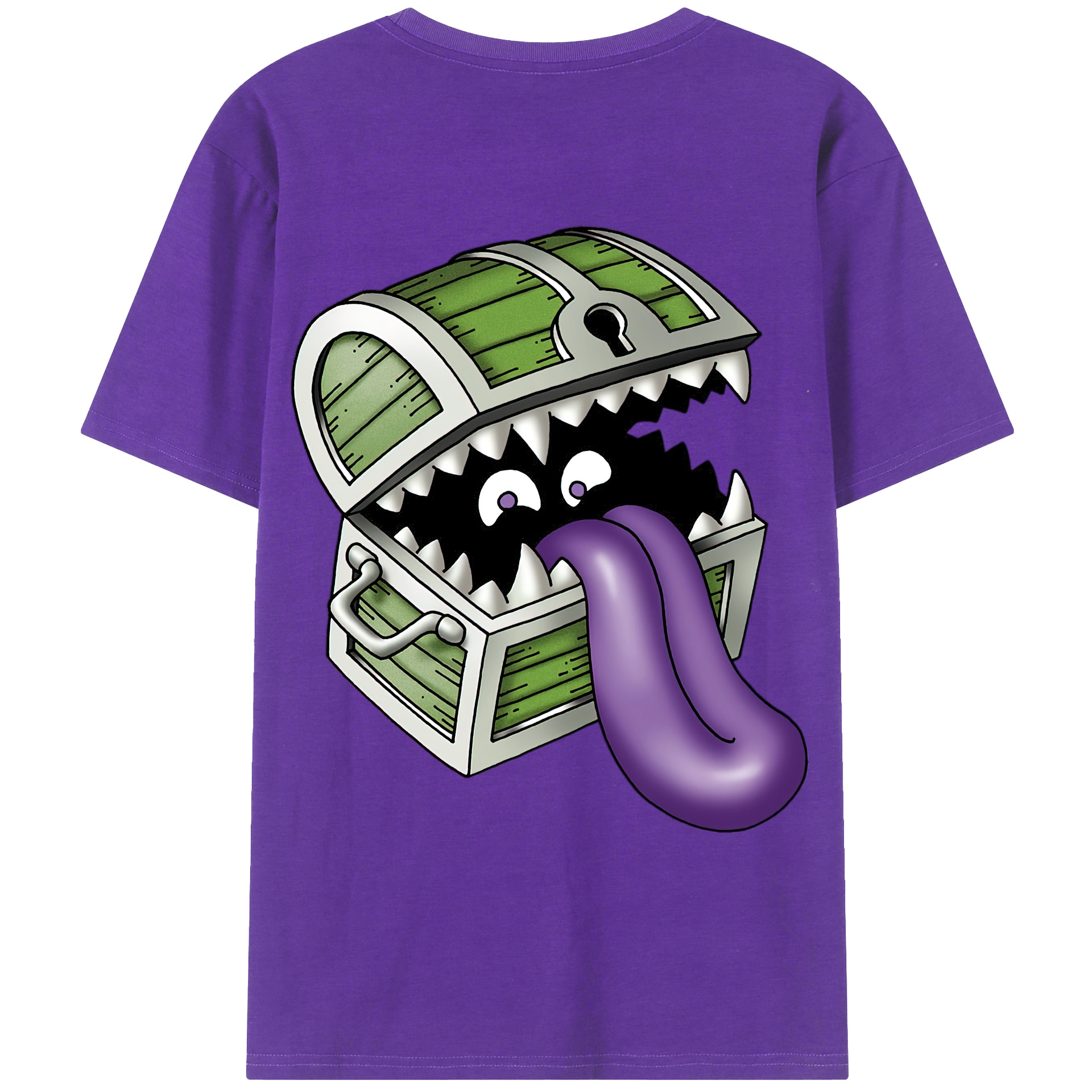 （画像用） ドラゴンクエスト Doragon Kuesuto Dragon Quest 綿100％ メンズ半袖Tシャツ（バックプリント） 通気性