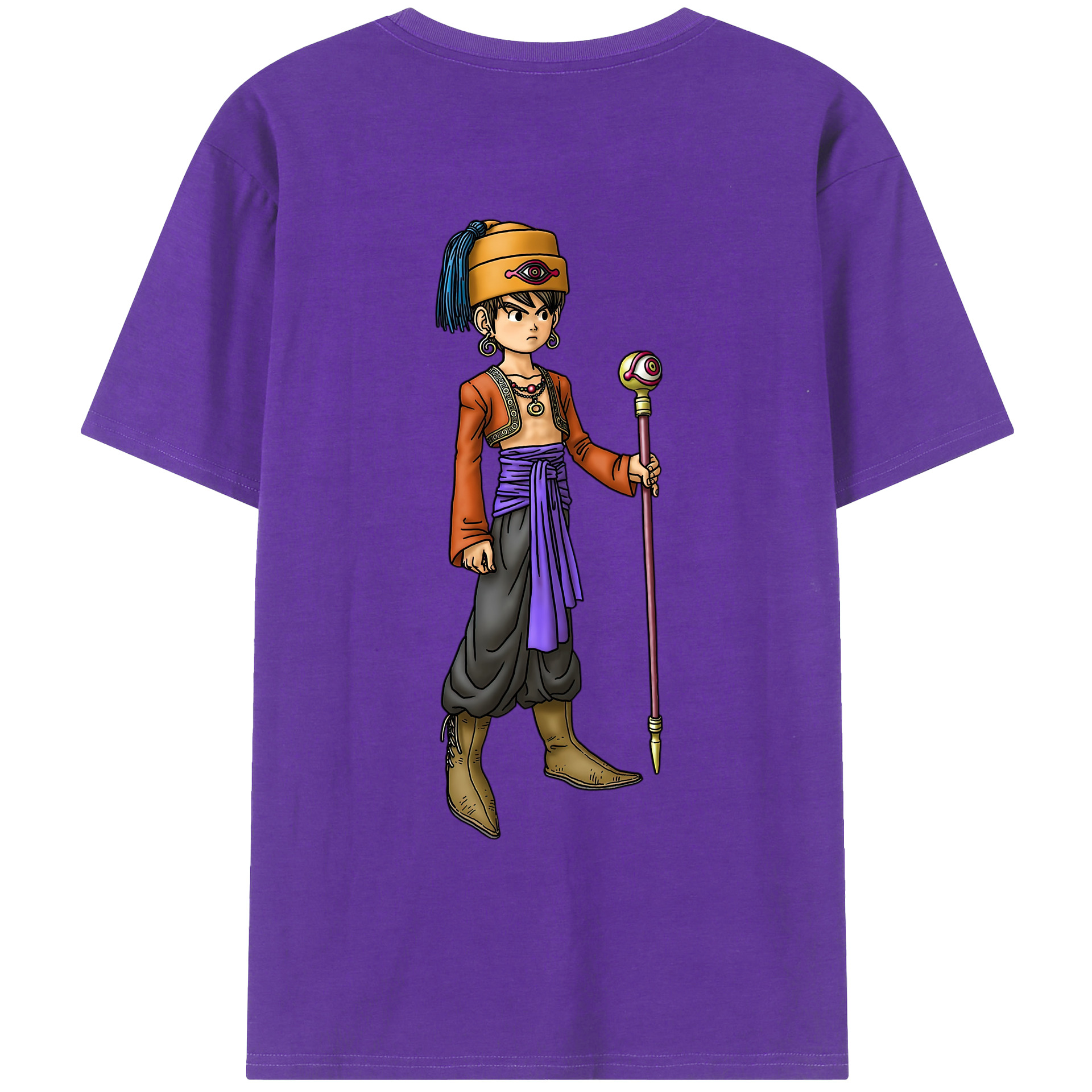 （画像用） ドラゴンクエスト Doragon Kuesuto Dragon Quest 綿100％ メンズ半袖Tシャツ（バックプリント） 通気性
