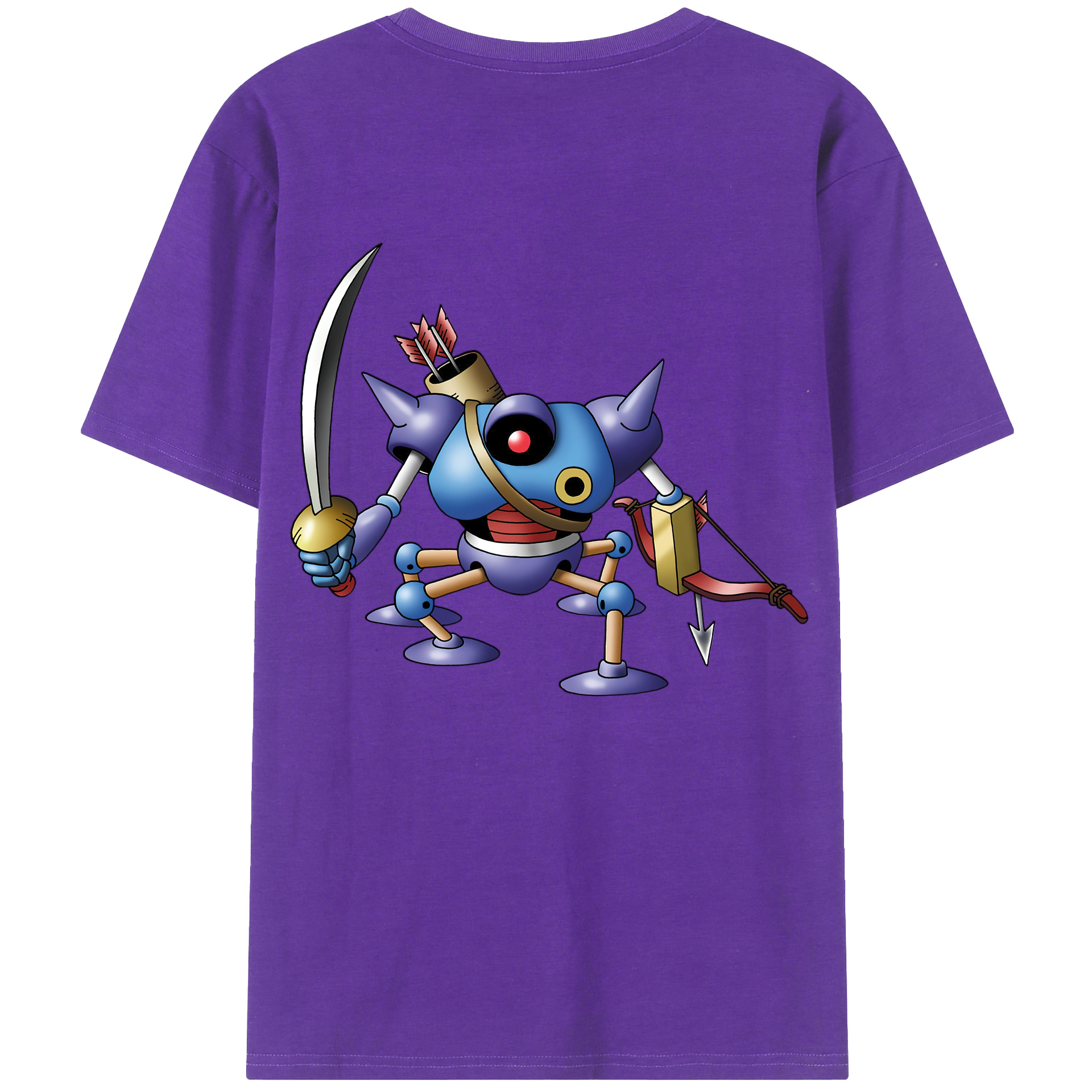 （画像用） ドラゴンクエスト Doragon Kuesuto Dragon Quest 綿100％ メンズ半袖Tシャツ（バックプリント） 通気性