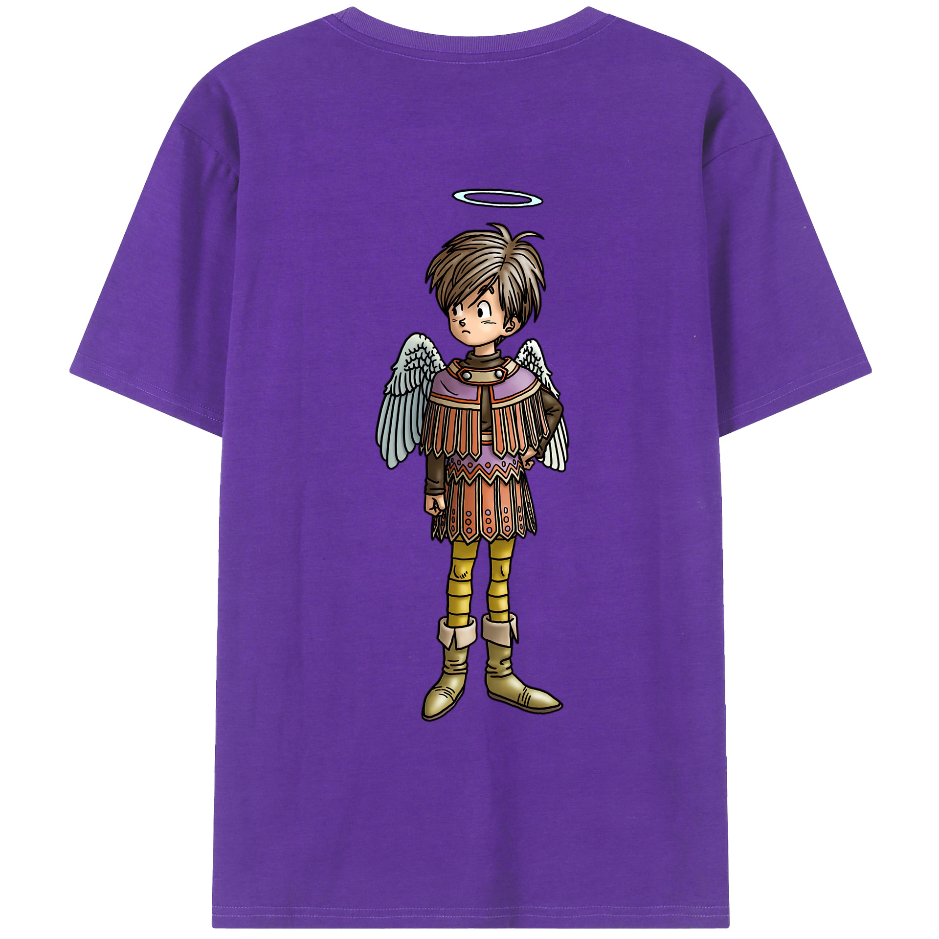 （画像用） ドラゴンクエスト Doragon Kuesuto Dragon Quest 綿100％ メンズ半袖Tシャツ（バックプリント） 通気性