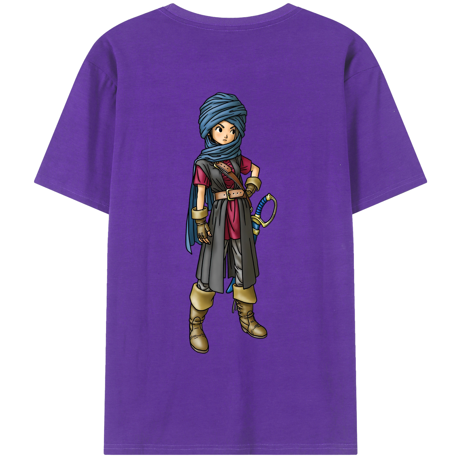 （画像用） ドラゴンクエスト Doragon Kuesuto Dragon Quest 綿100％ メンズ半袖Tシャツ（バックプリント） 通気性