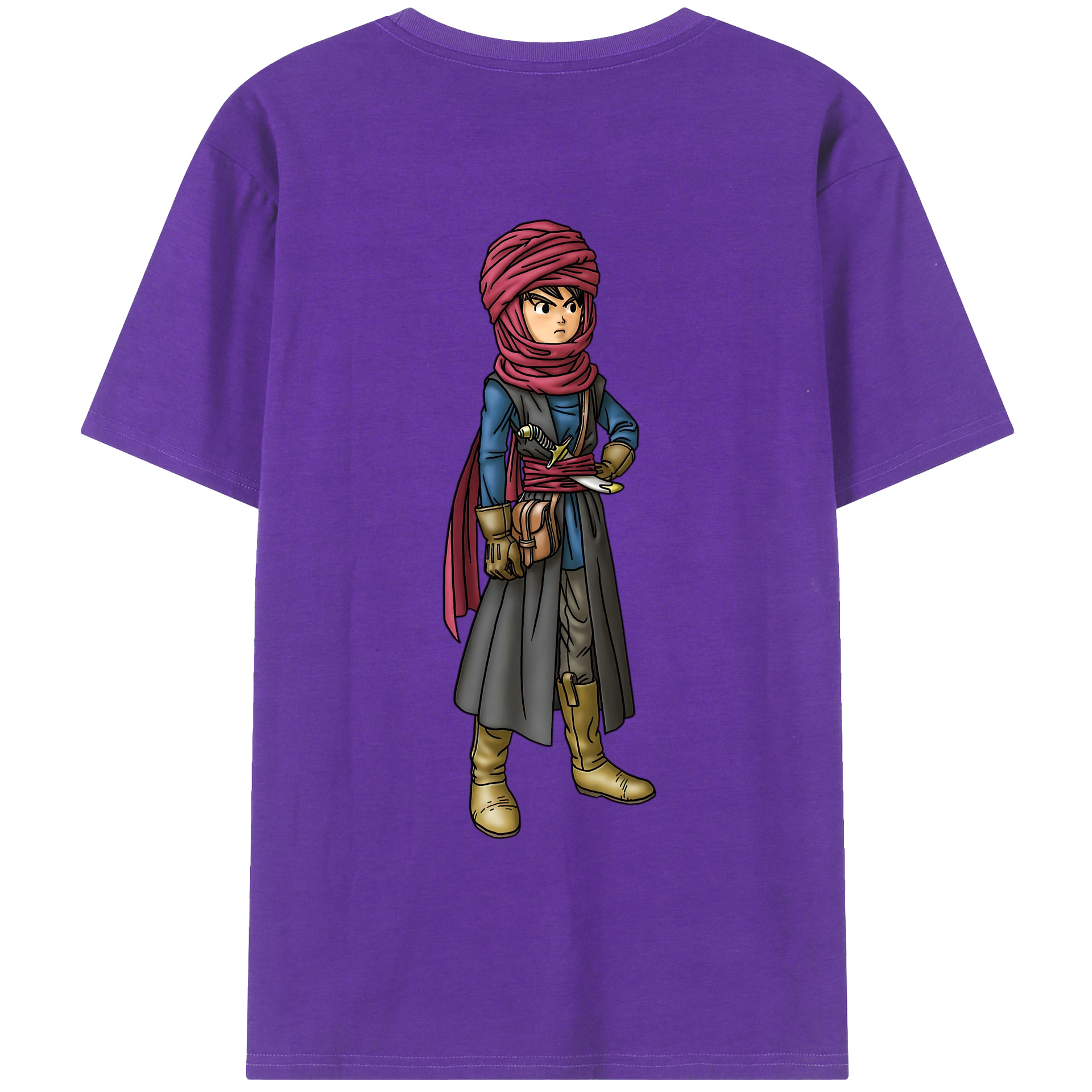 （画像用） ドラゴンクエスト Doragon Kuesuto Dragon Quest 綿100％ メンズ半袖Tシャツ（バックプリント） 通気性