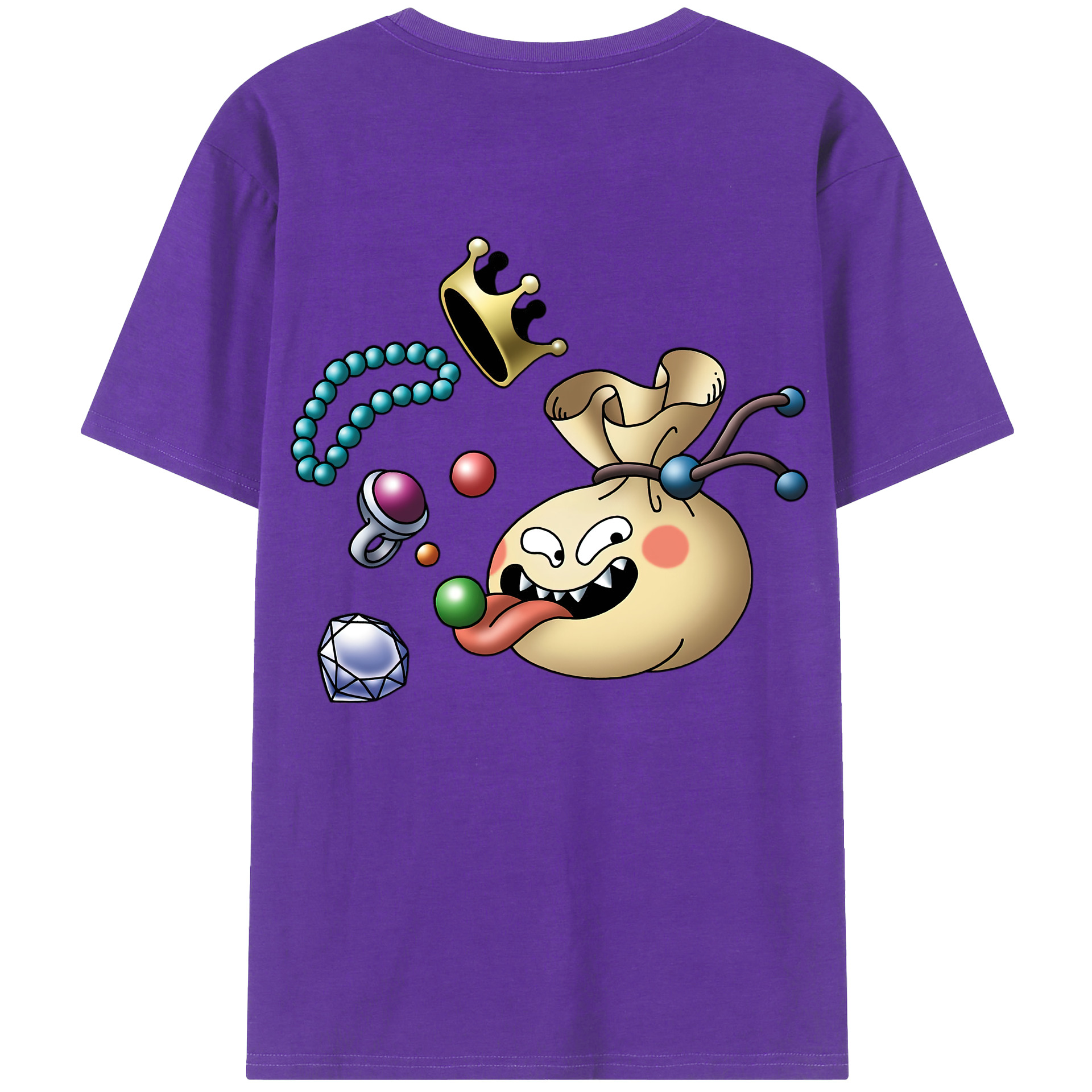 （画像用） ドラゴンクエスト Doragon Kuesuto Dragon Quest 綿100％ メンズ半袖Tシャツ（バックプリント） 通気性