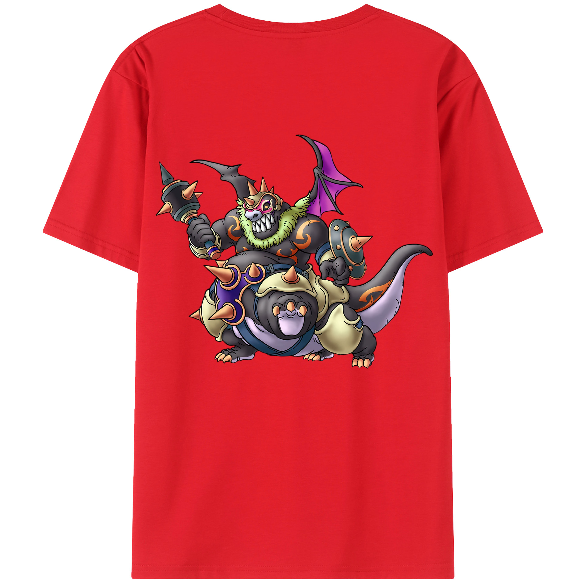 （画像用） ドラゴンクエスト Doragon Kuesuto Dragon Quest 綿100％ メンズ半袖Tシャツ（バックプリント） 通気性