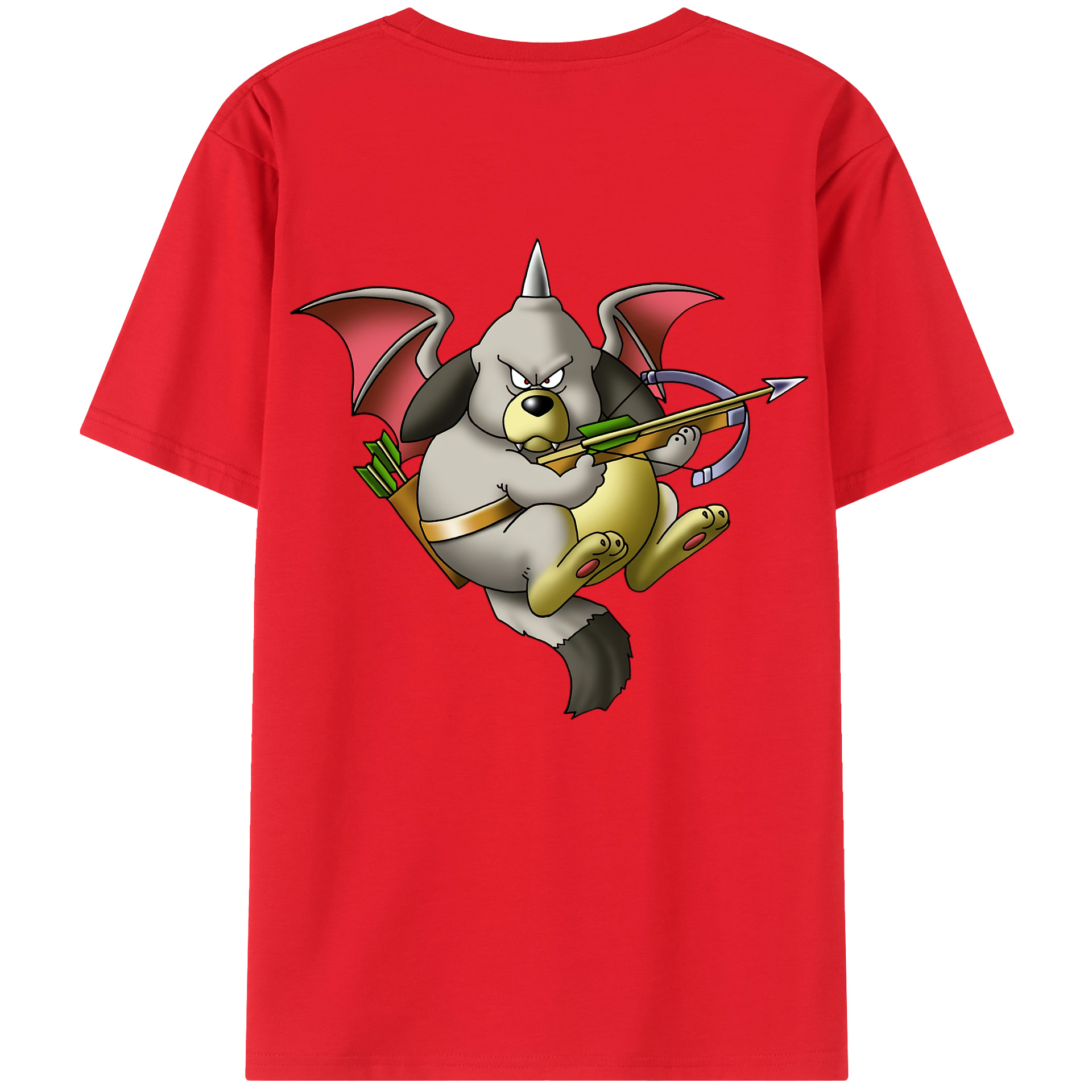 （画像用） ドラゴンクエスト Doragon Kuesuto Dragon Quest 綿100％ メンズ半袖Tシャツ（バックプリント） 通気性