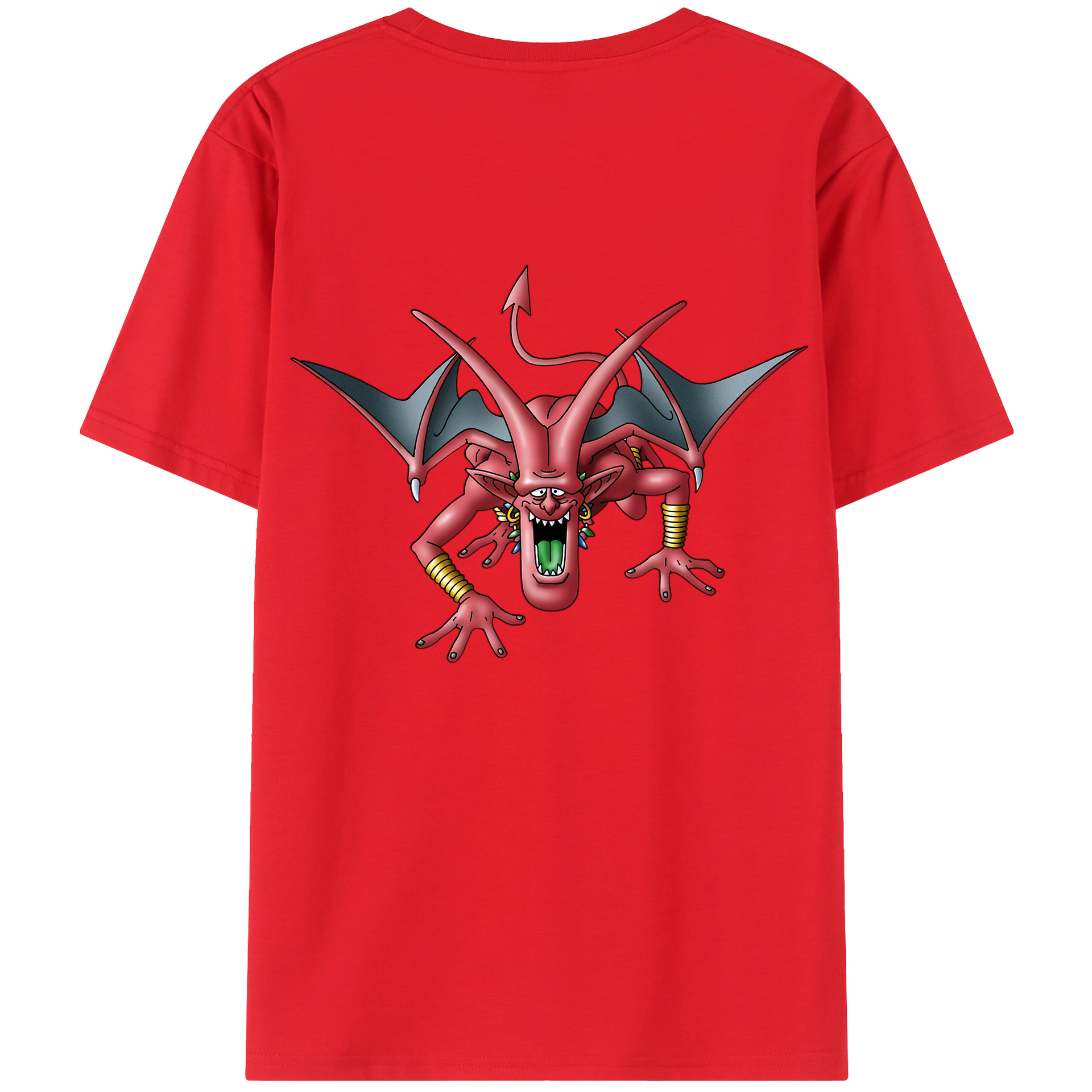 （画像用） ドラゴンクエスト Doragon Kuesuto Dragon Quest 綿100％ メンズ半袖Tシャツ（バックプリント） 通気性