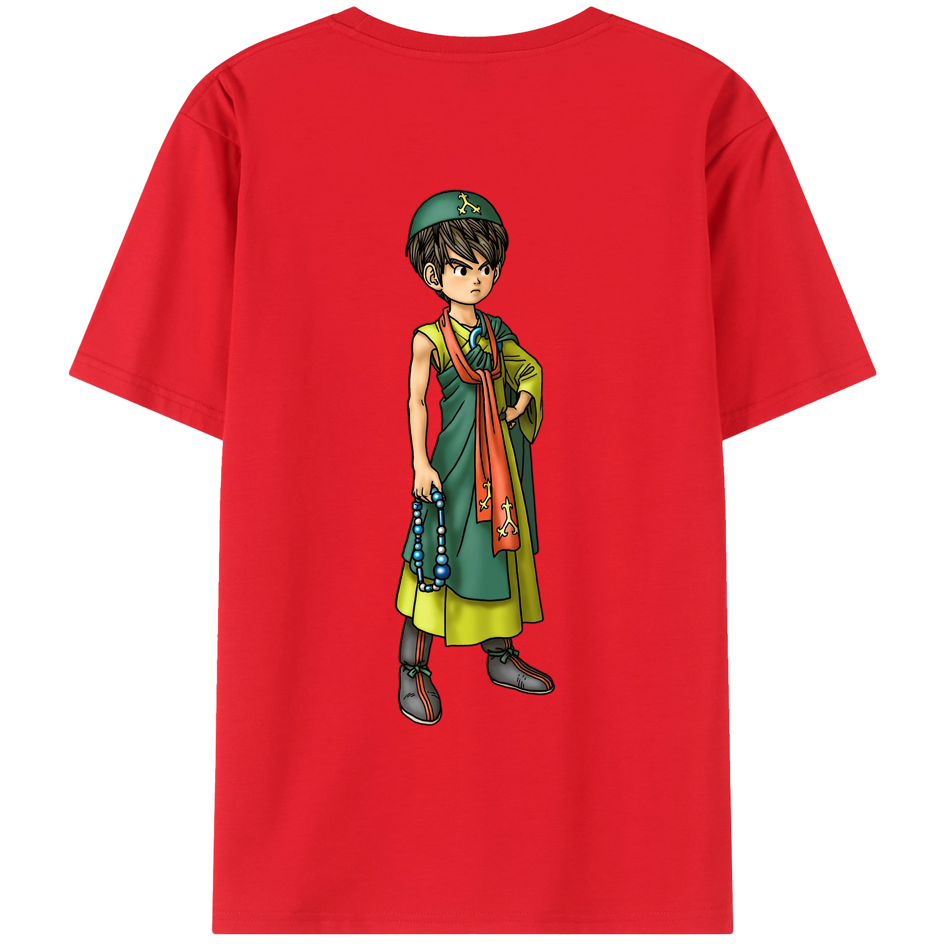 （画像用） ドラゴンクエスト Doragon Kuesuto Dragon Quest 綿100％ メンズ半袖Tシャツ（バックプリント） 通気性
