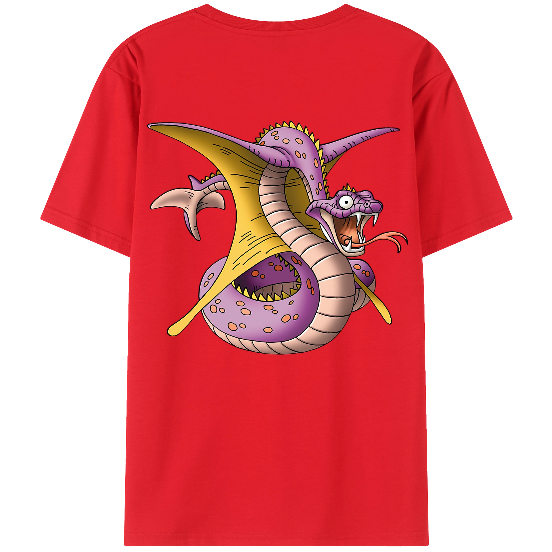 （画像用） ドラゴンクエスト Doragon Kuesuto Dragon Quest 綿100％ メンズ半袖Tシャツ（バックプリント） 通気性