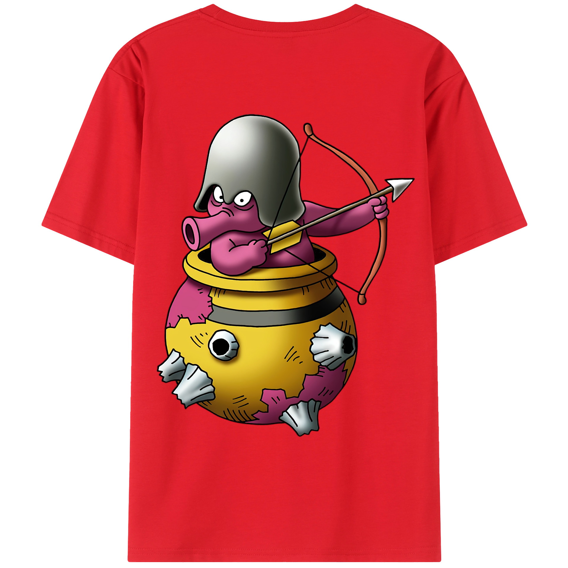 （画像用） ドラゴンクエスト Doragon Kuesuto Dragon Quest 綿100％ メンズ半袖Tシャツ（バックプリント） 通気性