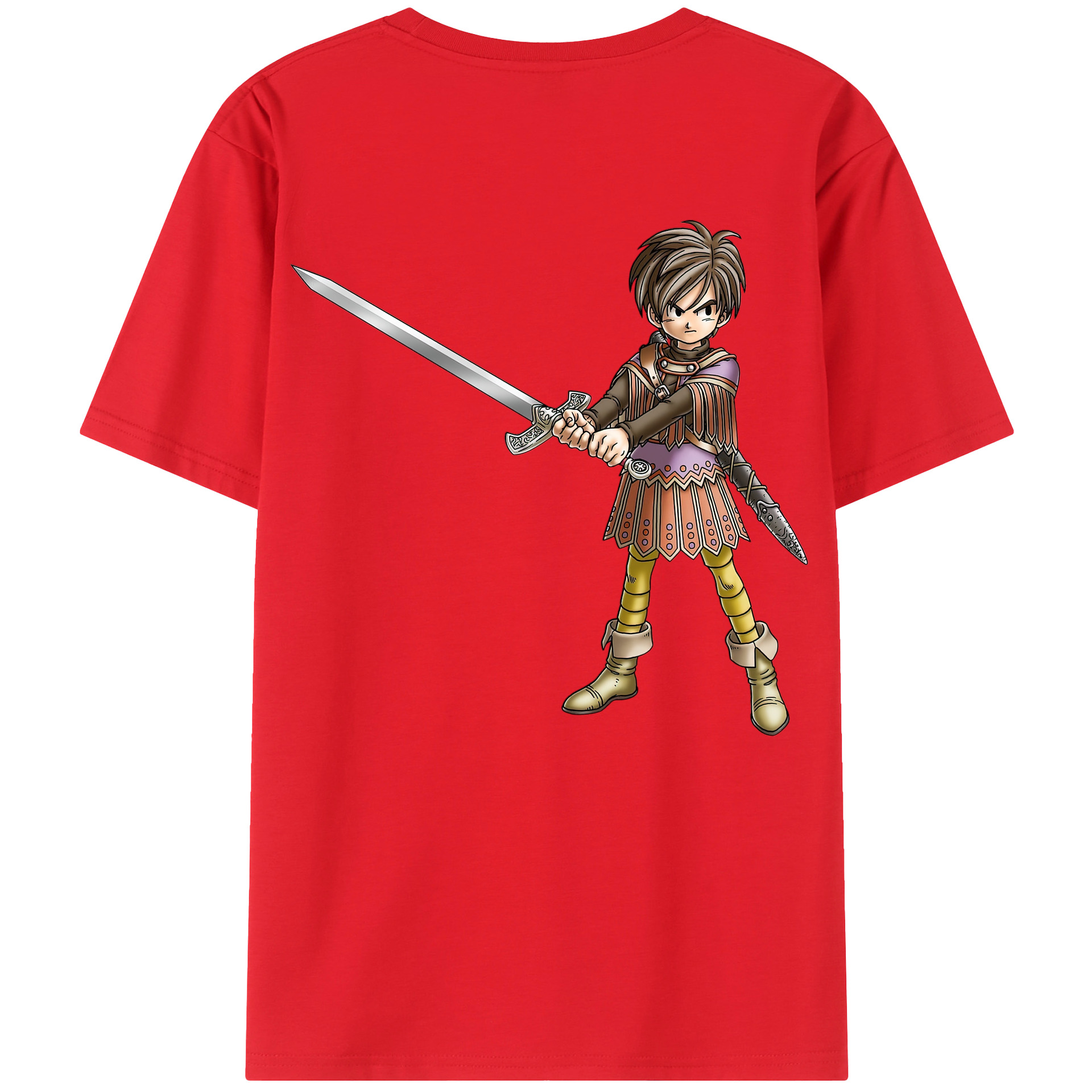 （画像用） ドラゴンクエスト Doragon Kuesuto Dragon Quest 綿100％ メンズ半袖Tシャツ（バックプリント） 通気性