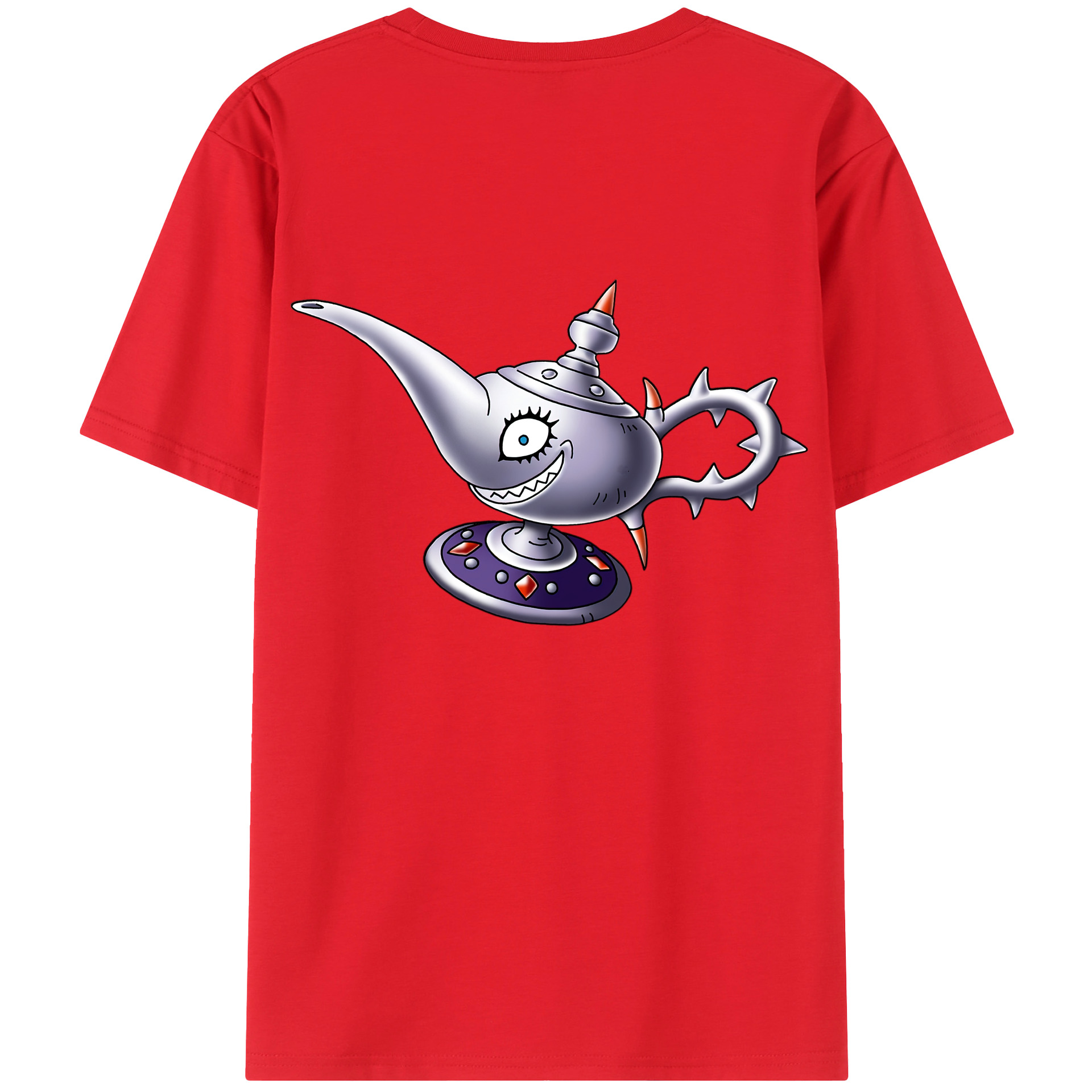 （画像用） ドラゴンクエスト Doragon Kuesuto Dragon Quest 綿100％ メンズ半袖Tシャツ（バックプリント） 通気性