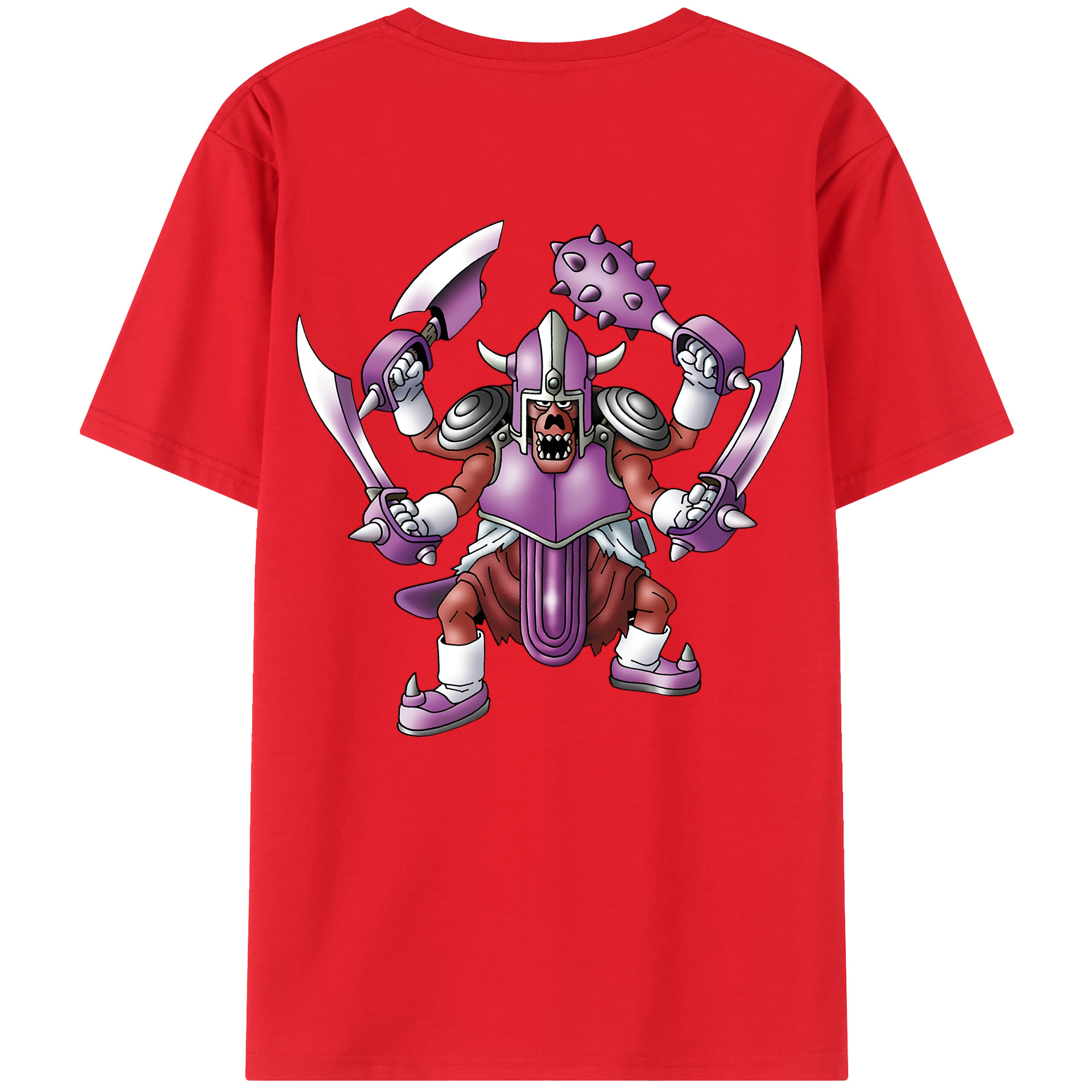 （画像用） ドラゴンクエスト Doragon Kuesuto Dragon Quest 綿100％ メンズ半袖Tシャツ（バックプリント） 通気性