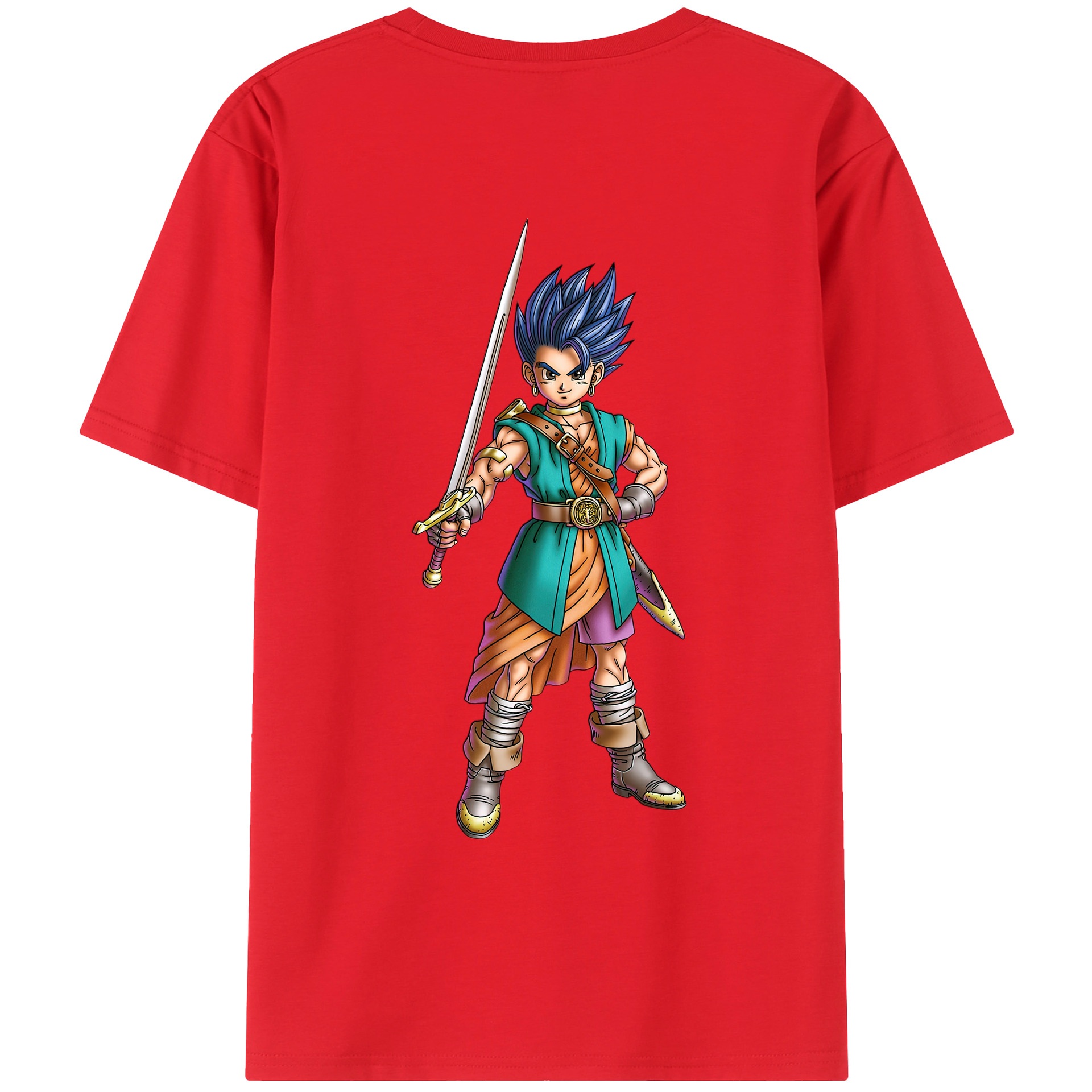 （画像用） ドラゴンクエスト Doragon Kuesuto Dragon Quest 綿100％ メンズ半袖Tシャツ（バックプリント） 通気性