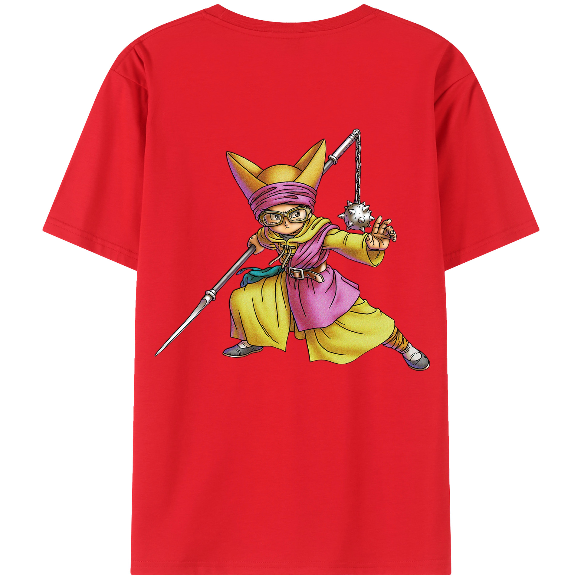 （画像用） ドラゴンクエスト Doragon Kuesuto Dragon Quest 綿100％ メンズ半袖Tシャツ（バックプリント） 通気性