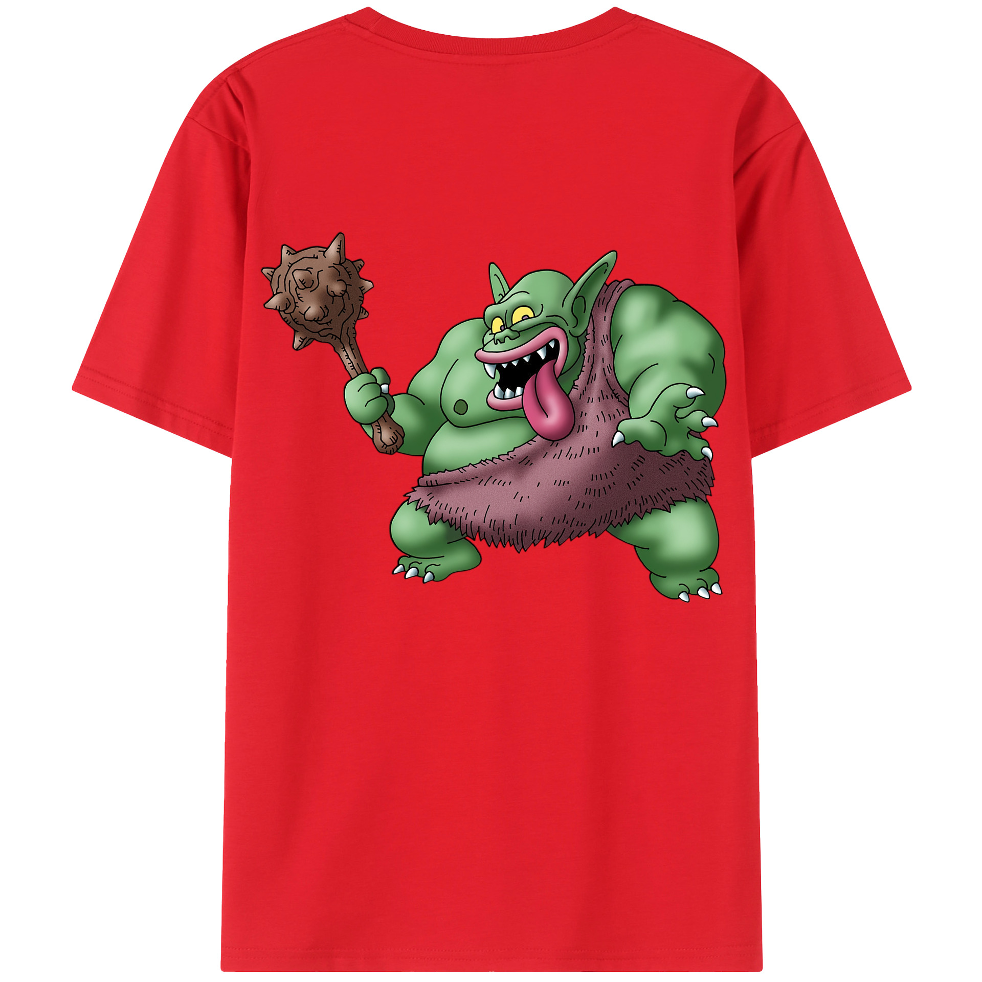 （画像用） ドラゴンクエスト Doragon Kuesuto Dragon Quest 綿100％ メンズ半袖Tシャツ（バックプリント） 通気性
