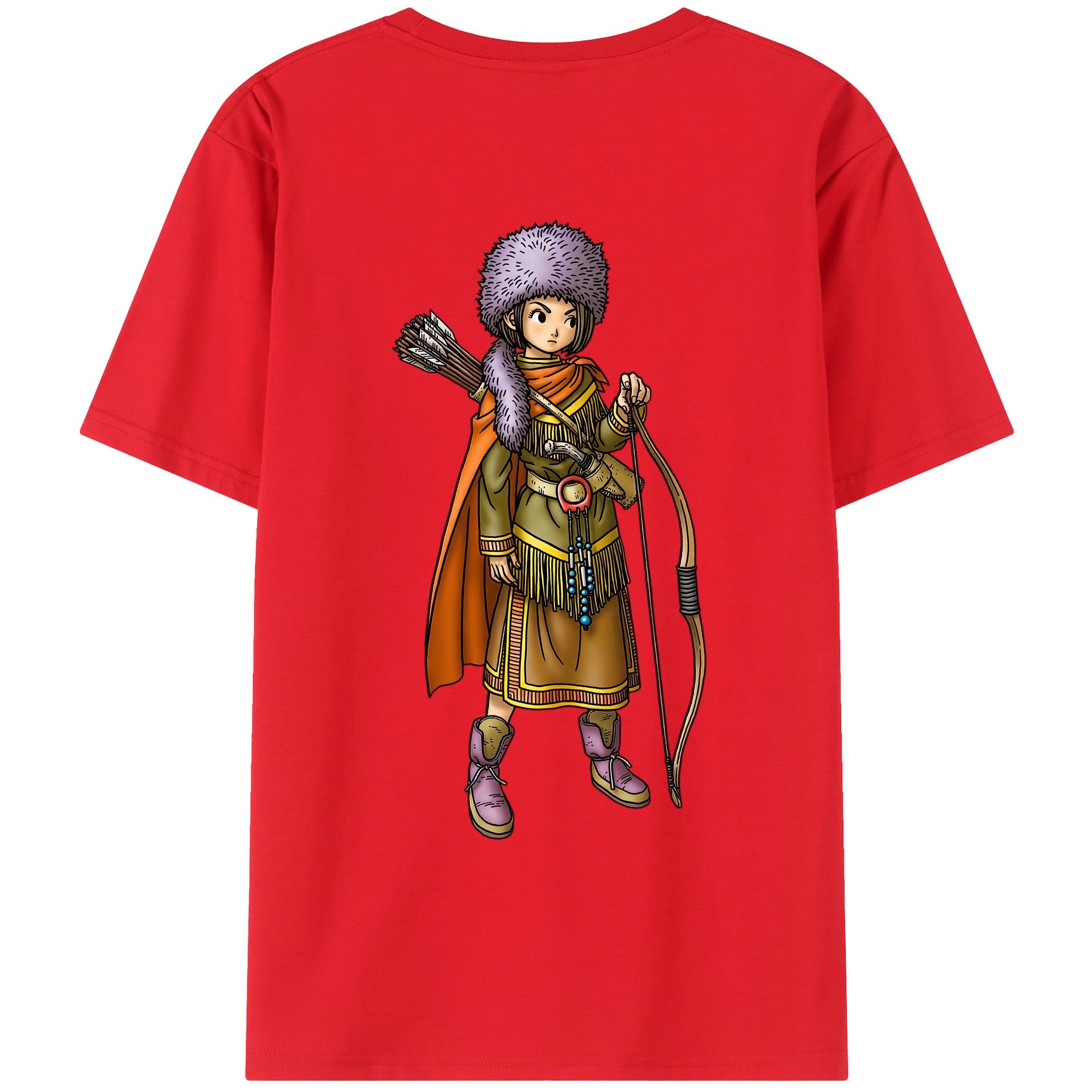 （画像用） ドラゴンクエスト Doragon Kuesuto Dragon Quest 綿100％ メンズ半袖Tシャツ（バックプリント） 通気性