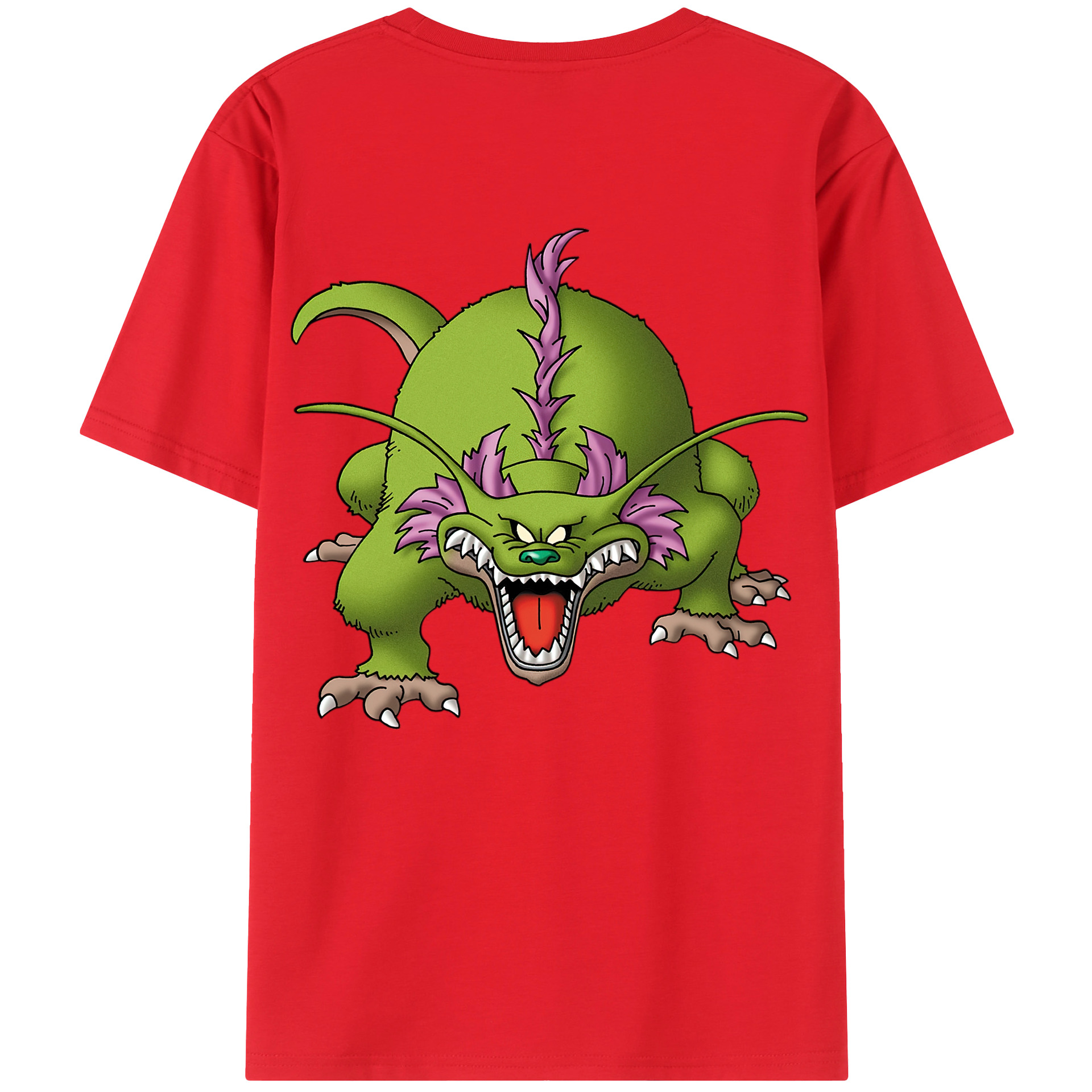 （画像用） ドラゴンクエスト Doragon Kuesuto Dragon Quest 綿100％ メンズ半袖Tシャツ（バックプリント） 通気性