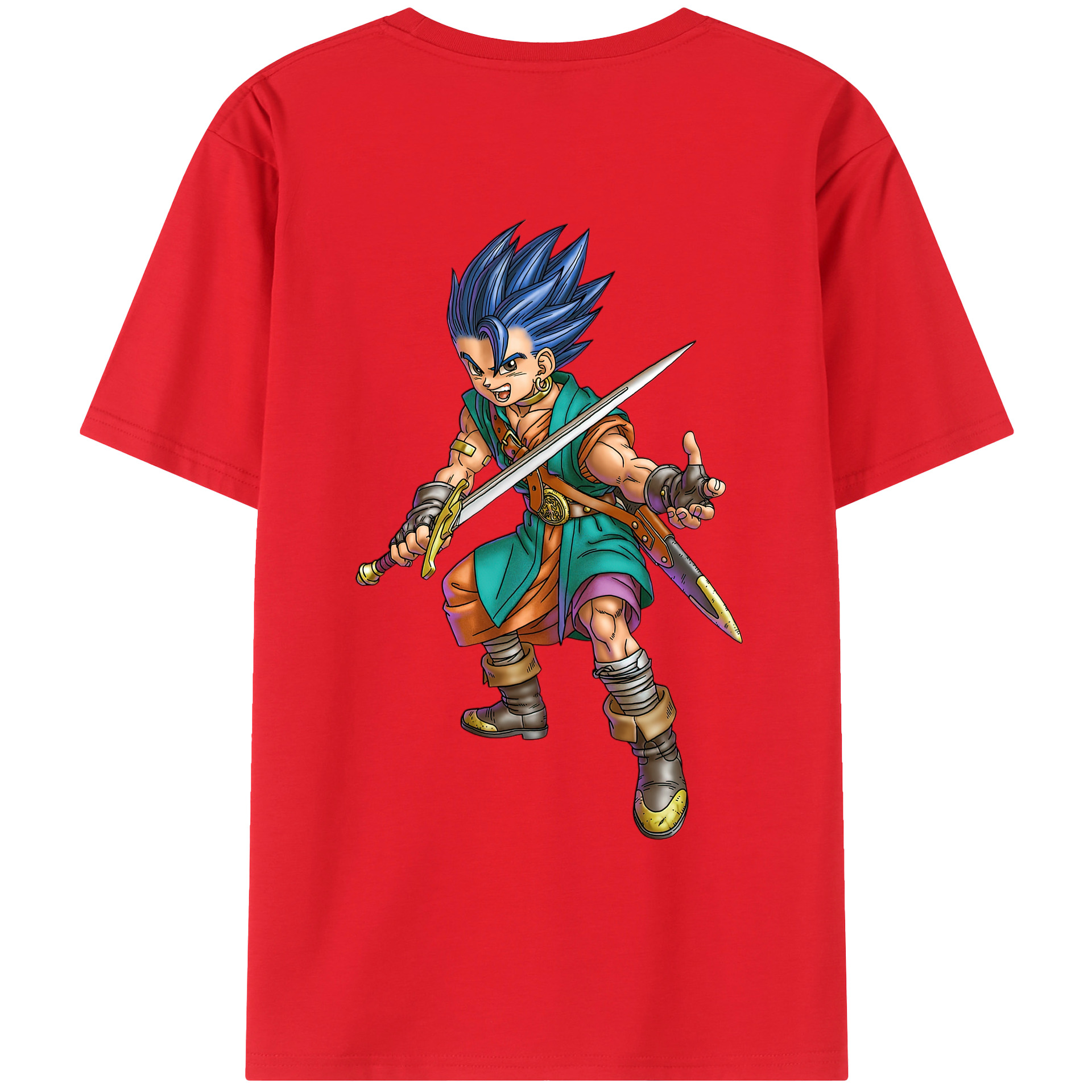 （画像用） ドラゴンクエスト Doragon Kuesuto Dragon Quest 綿100％ メンズ半袖Tシャツ（バックプリント） 通気性