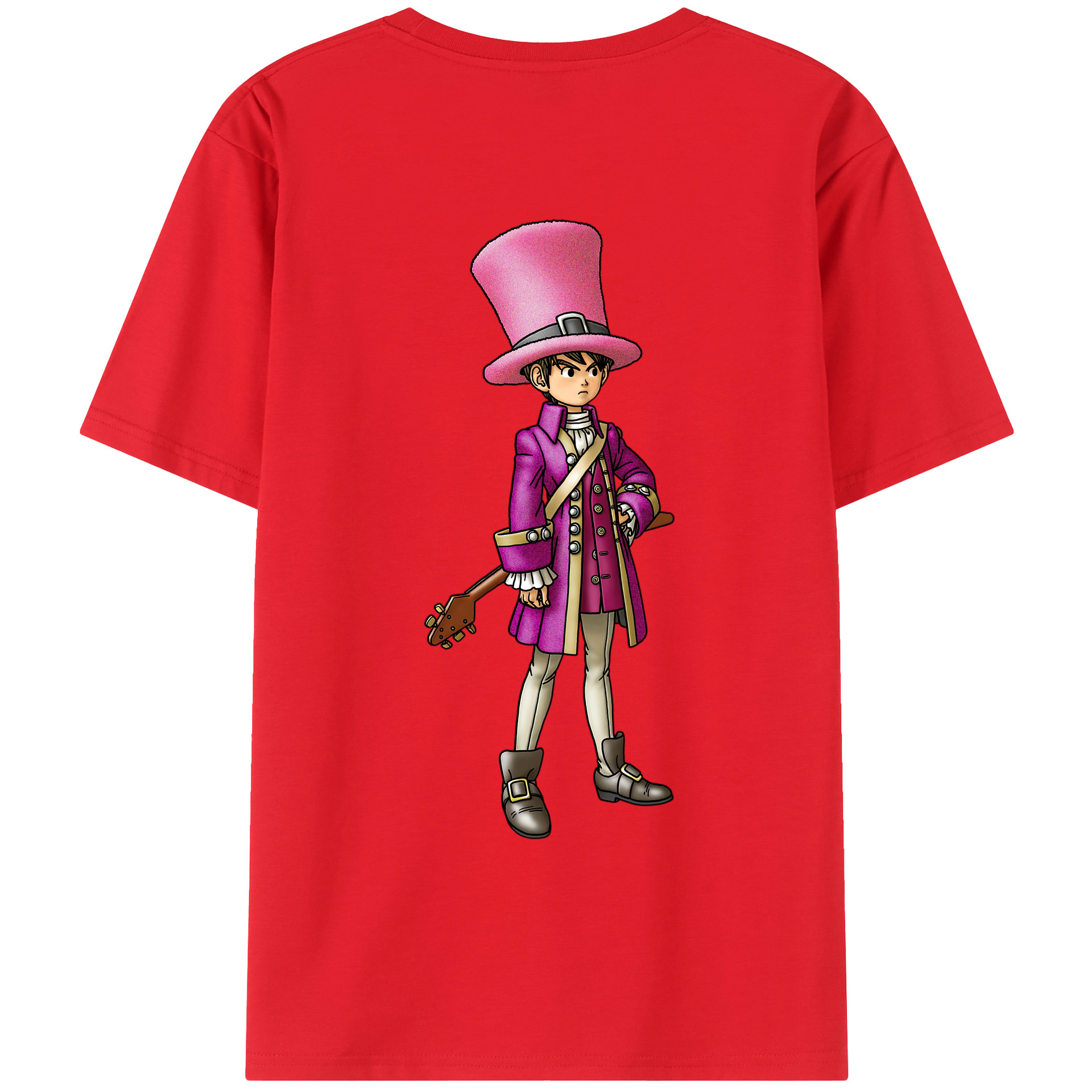 （画像用） ドラゴンクエスト Doragon Kuesuto Dragon Quest 綿100％ メンズ半袖Tシャツ（バックプリント） 通気性