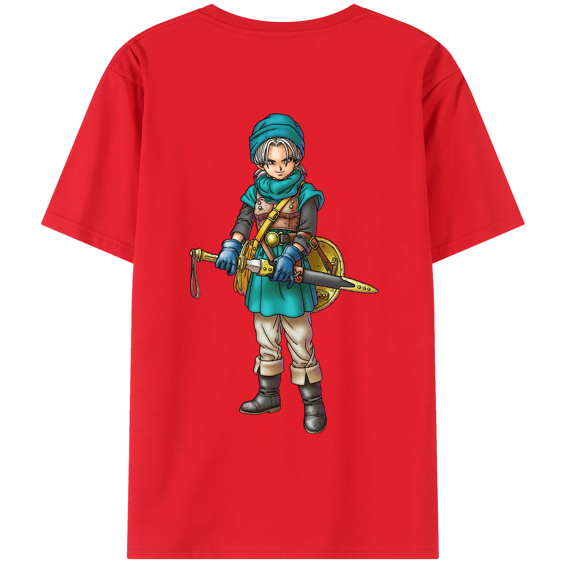 （画像用） ドラゴンクエスト Doragon Kuesuto Dragon Quest 綿100％ メンズ半袖Tシャツ（バックプリント） 通気性