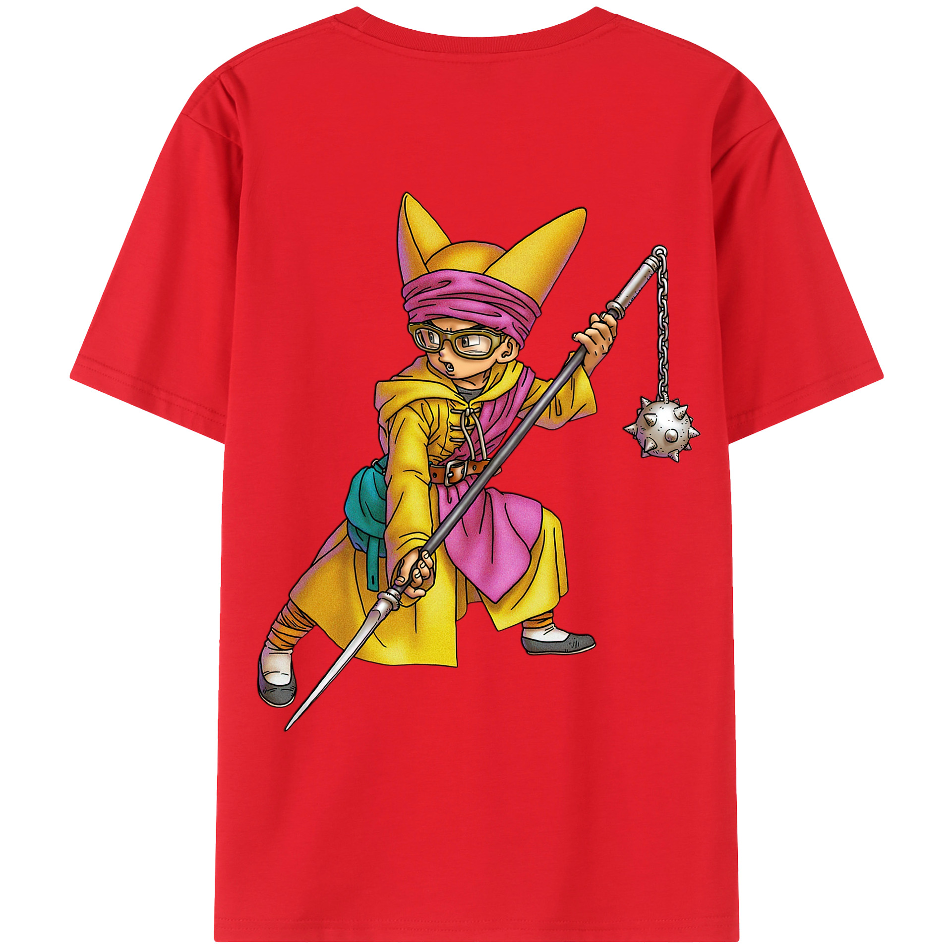 （画像用） ドラゴンクエスト Doragon Kuesuto Dragon Quest 綿100％ メンズ半袖Tシャツ（バックプリント） 通気性