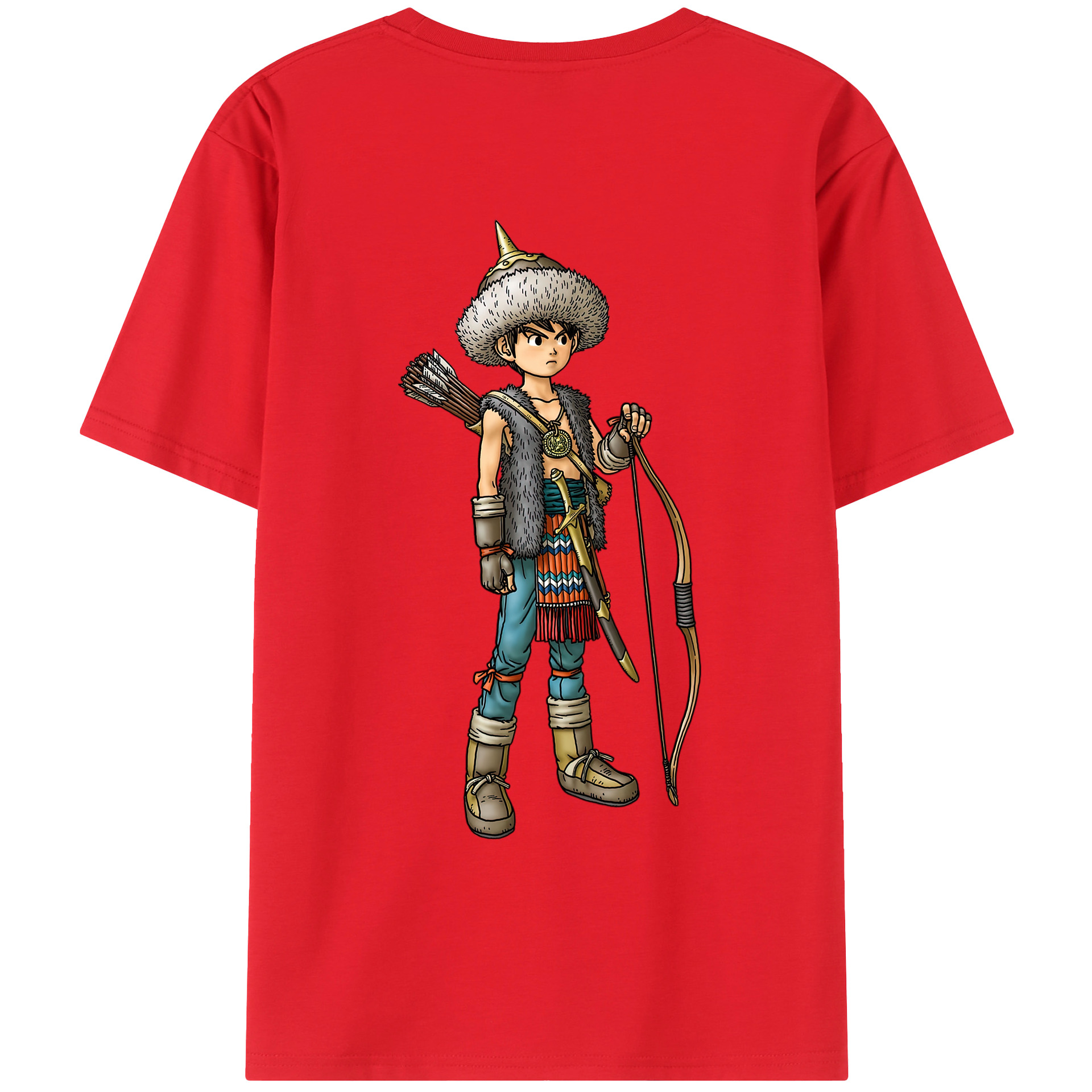 （画像用） ドラゴンクエスト Doragon Kuesuto Dragon Quest 綿100％ メンズ半袖Tシャツ（バックプリント） 通気性