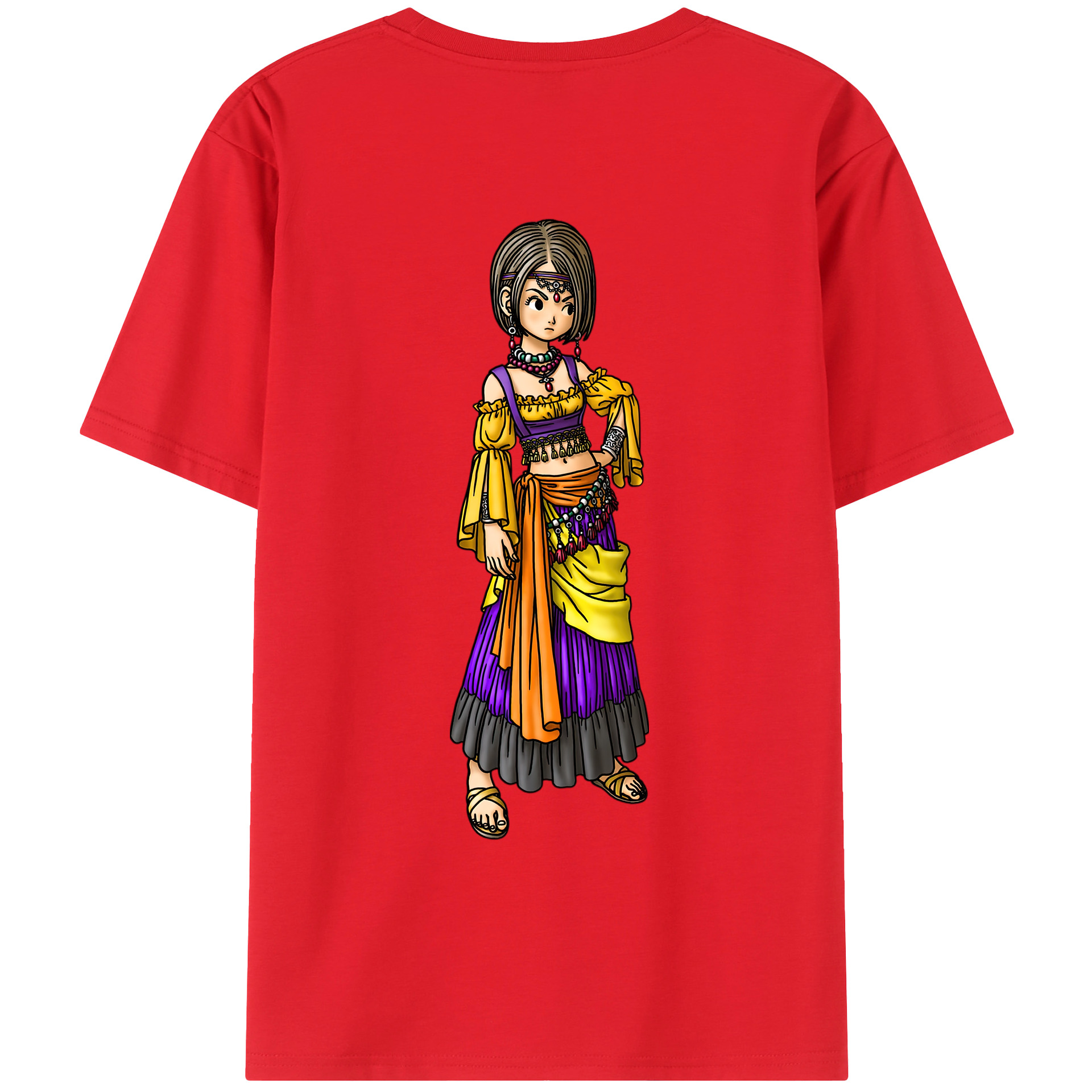 （画像用） ドラゴンクエスト Doragon Kuesuto Dragon Quest 綿100％ メンズ半袖Tシャツ（バックプリント） 通気性