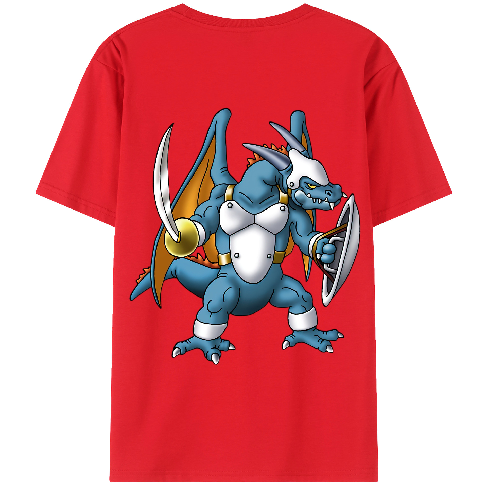 （画像用） ドラゴンクエスト Doragon Kuesuto Dragon Quest 綿100％ メンズ半袖Tシャツ（バックプリント） 通気性
