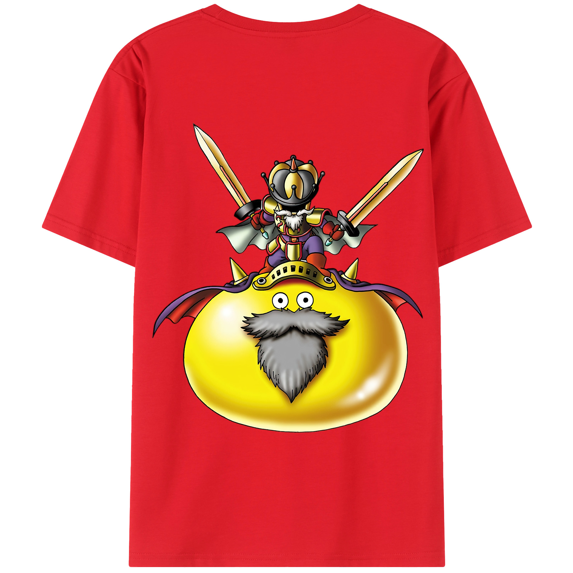 （画像用） ドラゴンクエスト Doragon Kuesuto Dragon Quest 綿100％ メンズ半袖Tシャツ（バックプリント） 通気性