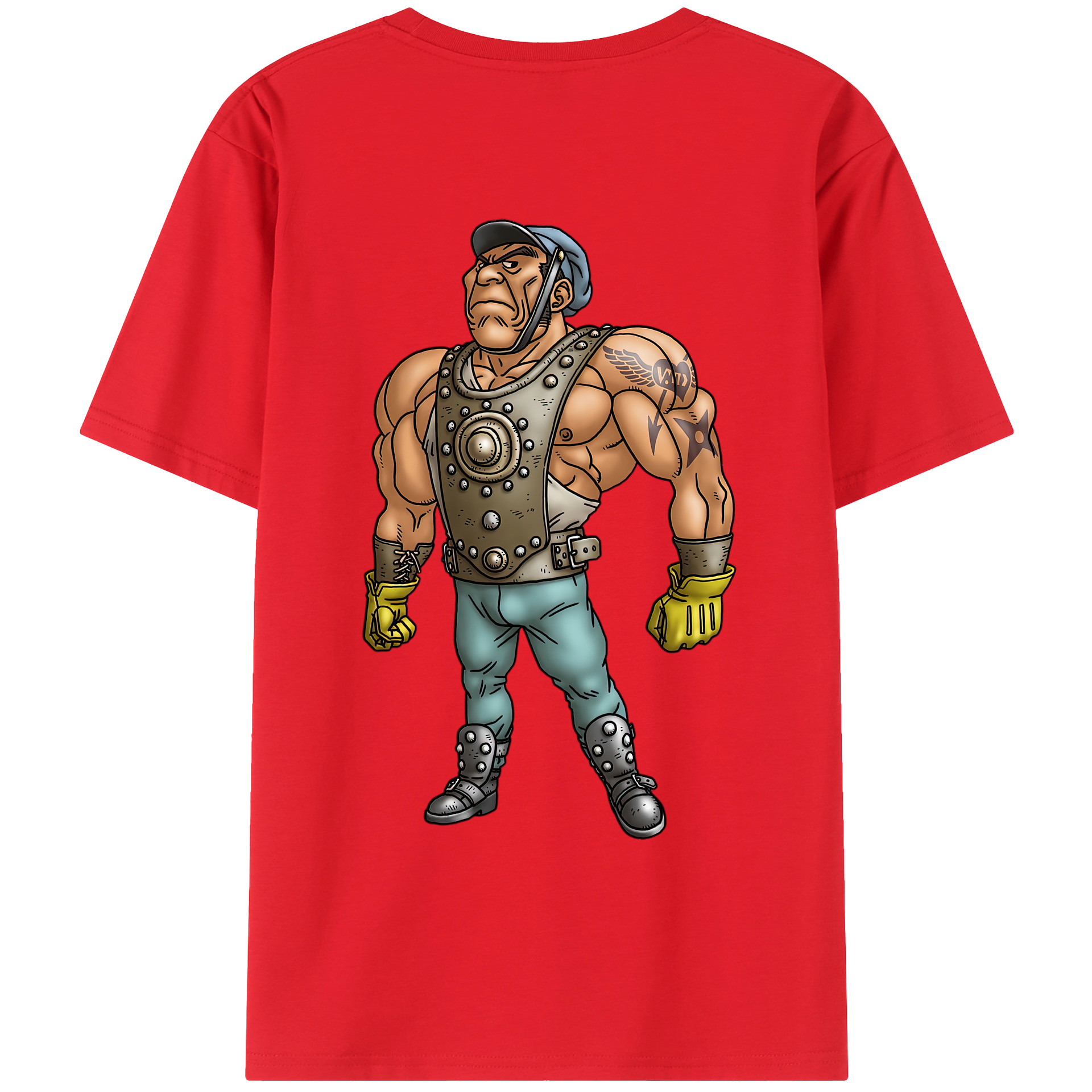 （画像用） ドラゴンクエスト Doragon Kuesuto Dragon Quest 綿100％ メンズ半袖Tシャツ（バックプリント） 通気性