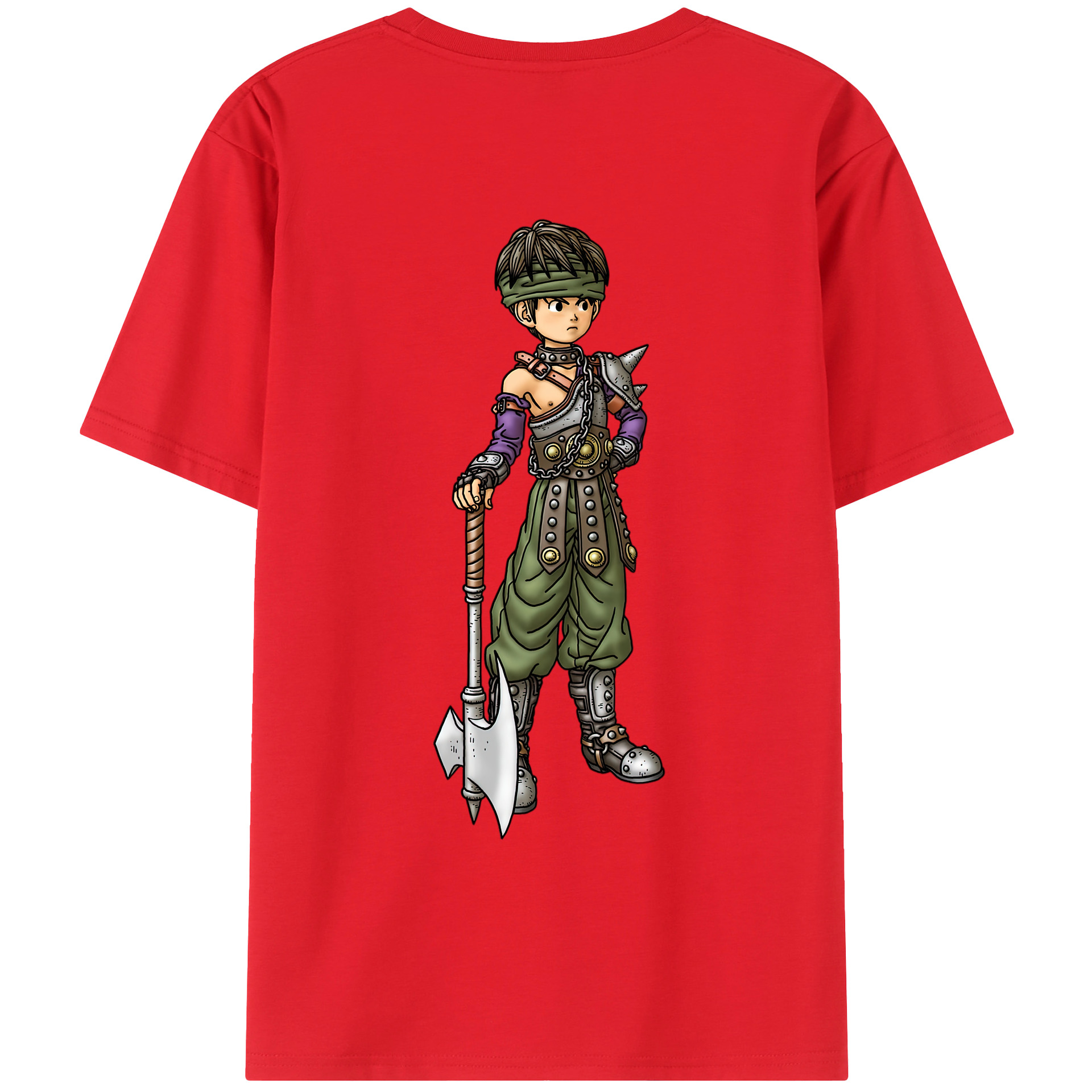 （画像用） ドラゴンクエスト Doragon Kuesuto Dragon Quest 綿100％ メンズ半袖Tシャツ（バックプリント） 通気性