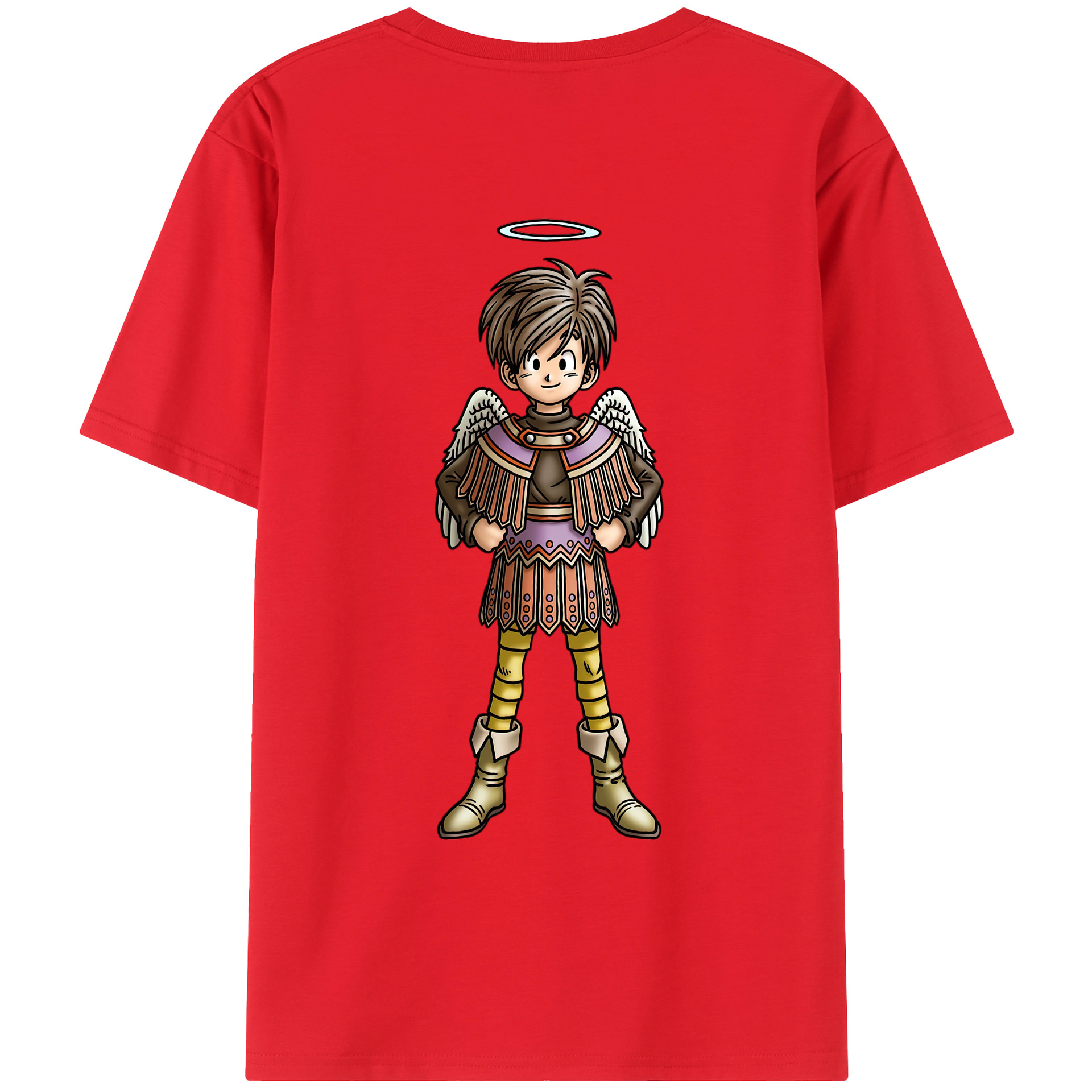 （画像用） ドラゴンクエスト Doragon Kuesuto Dragon Quest 綿100％ メンズ半袖Tシャツ（バックプリント） 通気性