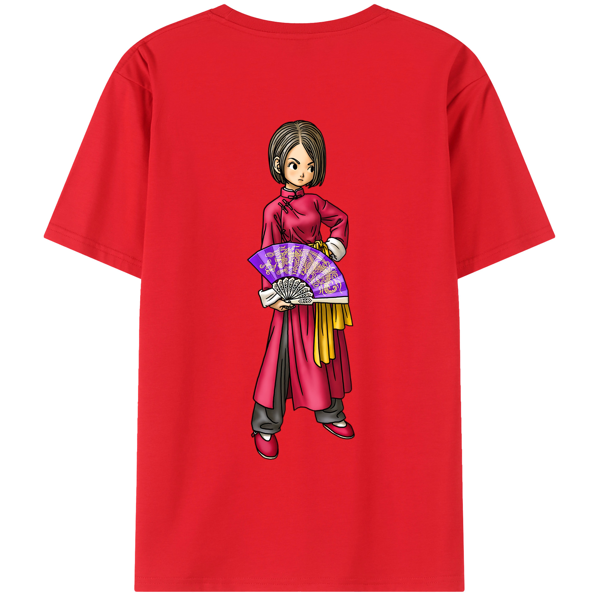 （画像用） ドラゴンクエスト Doragon Kuesuto Dragon Quest 綿100％ メンズ半袖Tシャツ（バックプリント） 通気性