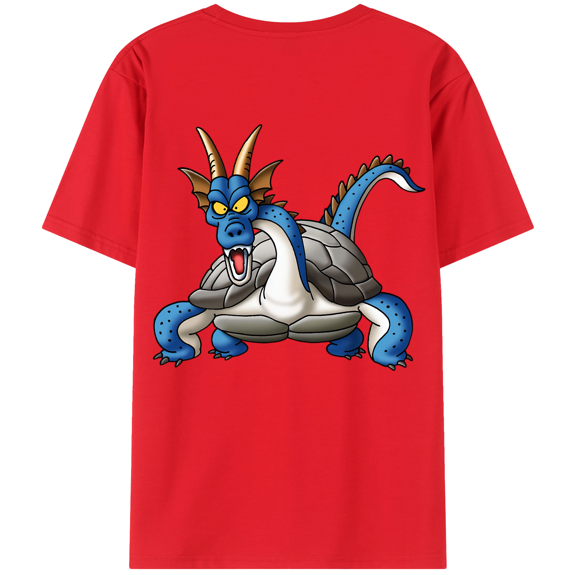 （画像用） ドラゴンクエスト Doragon Kuesuto Dragon Quest 綿100％ メンズ半袖Tシャツ（バックプリント） 通気性