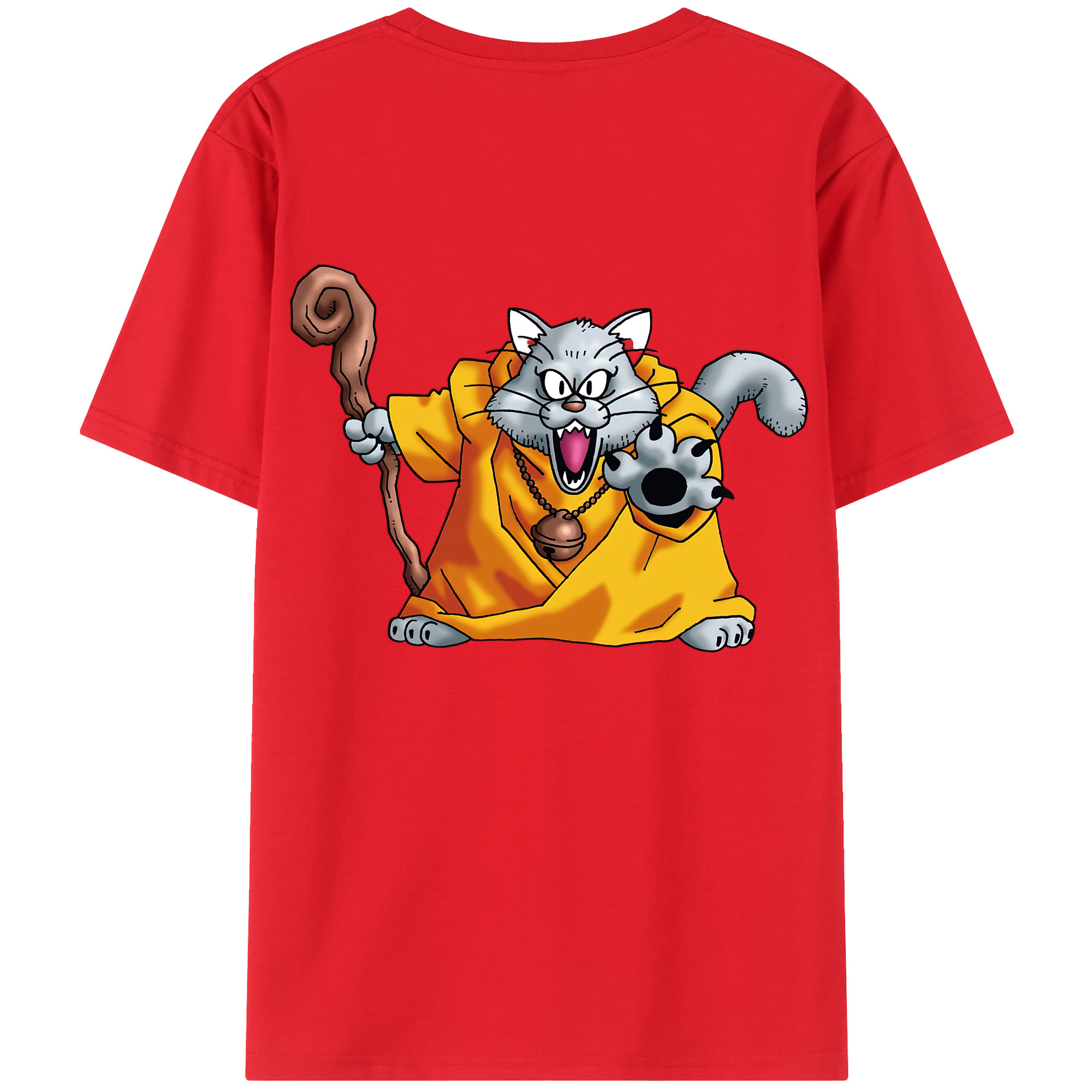 （画像用） ドラゴンクエスト Doragon Kuesuto Dragon Quest 綿100％ メンズ半袖Tシャツ（バックプリント） 通気性
