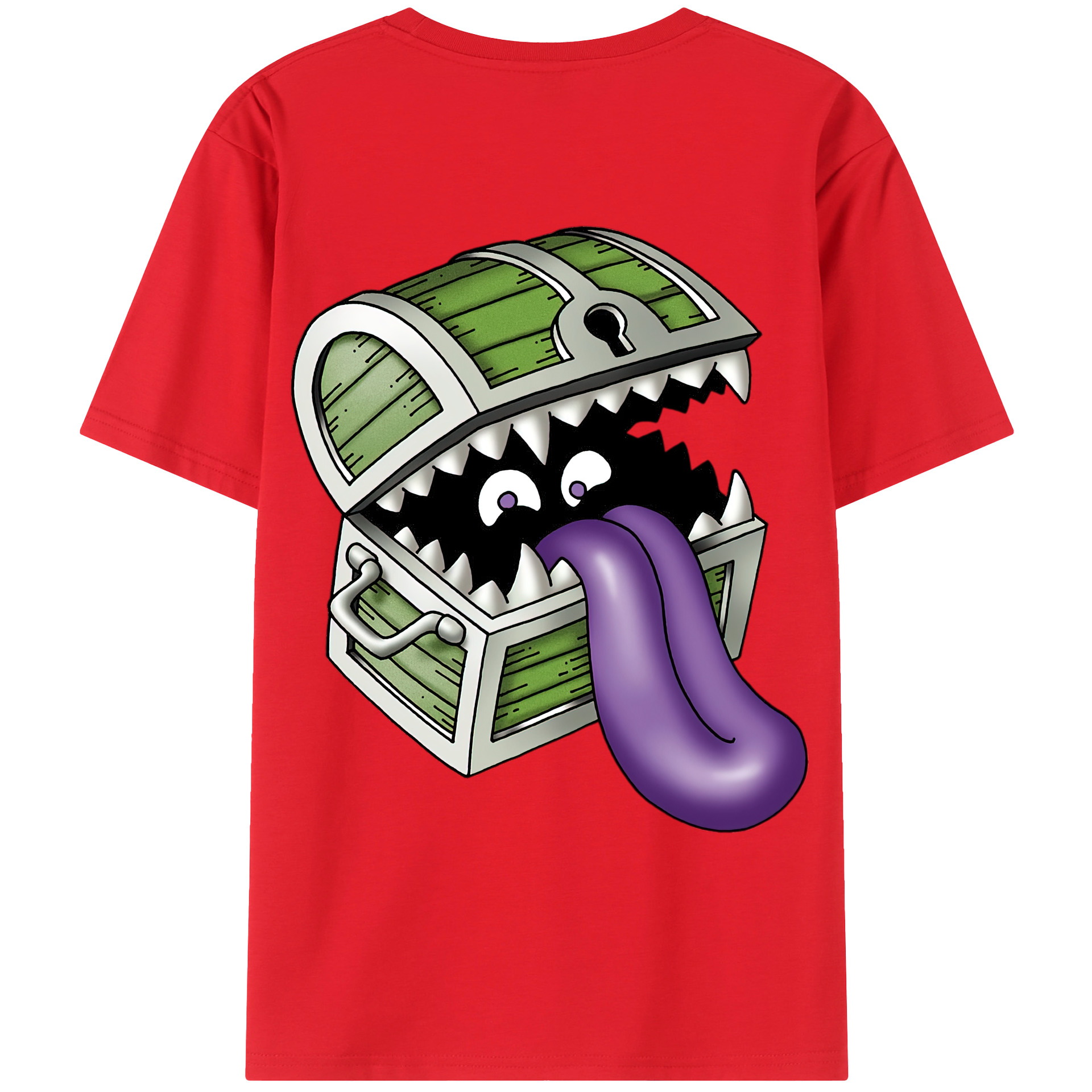 （画像用） ドラゴンクエスト Doragon Kuesuto Dragon Quest 綿100％ メンズ半袖Tシャツ（バックプリント） 通気性