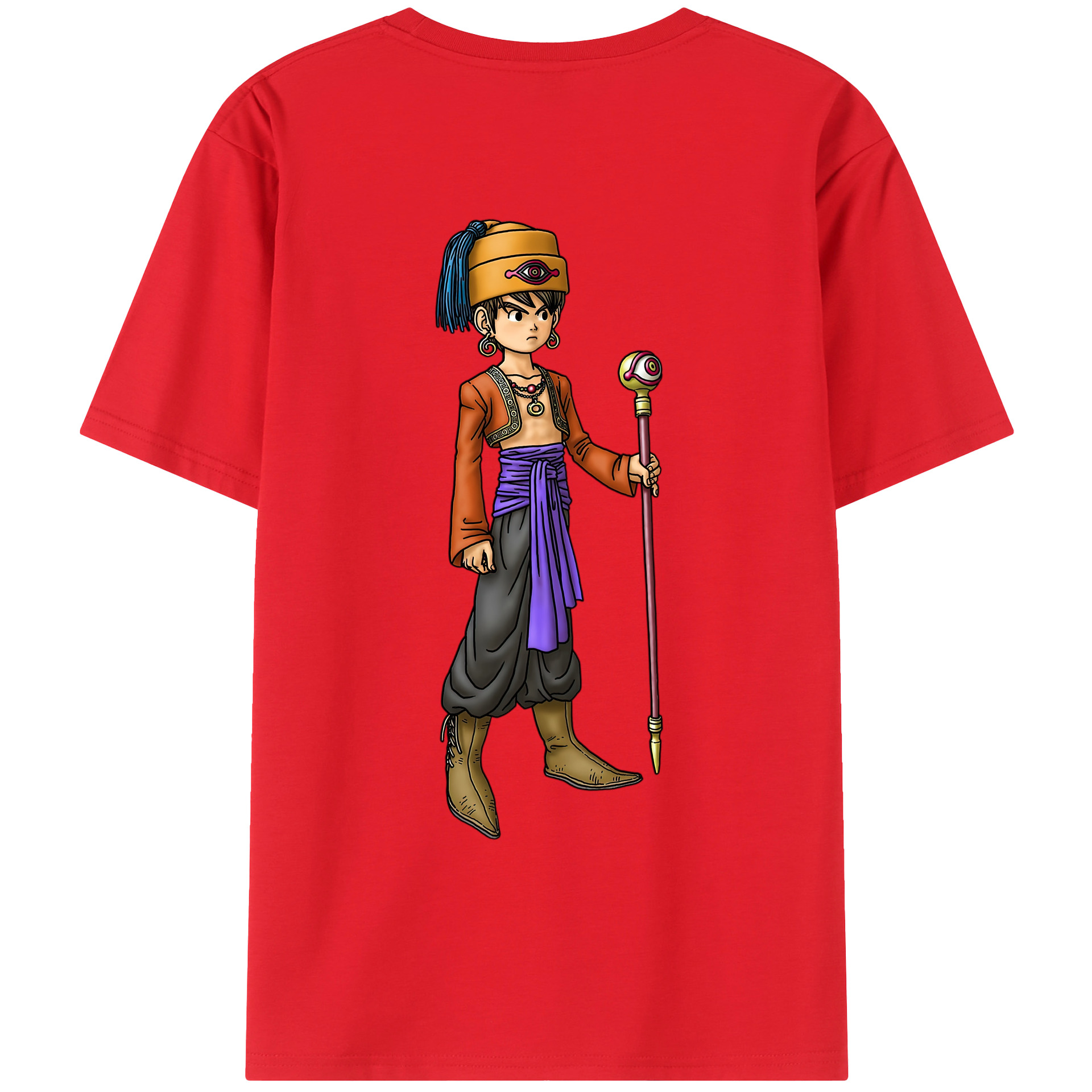 （画像用） ドラゴンクエスト Doragon Kuesuto Dragon Quest 綿100％ メンズ半袖Tシャツ（バックプリント） 通気性