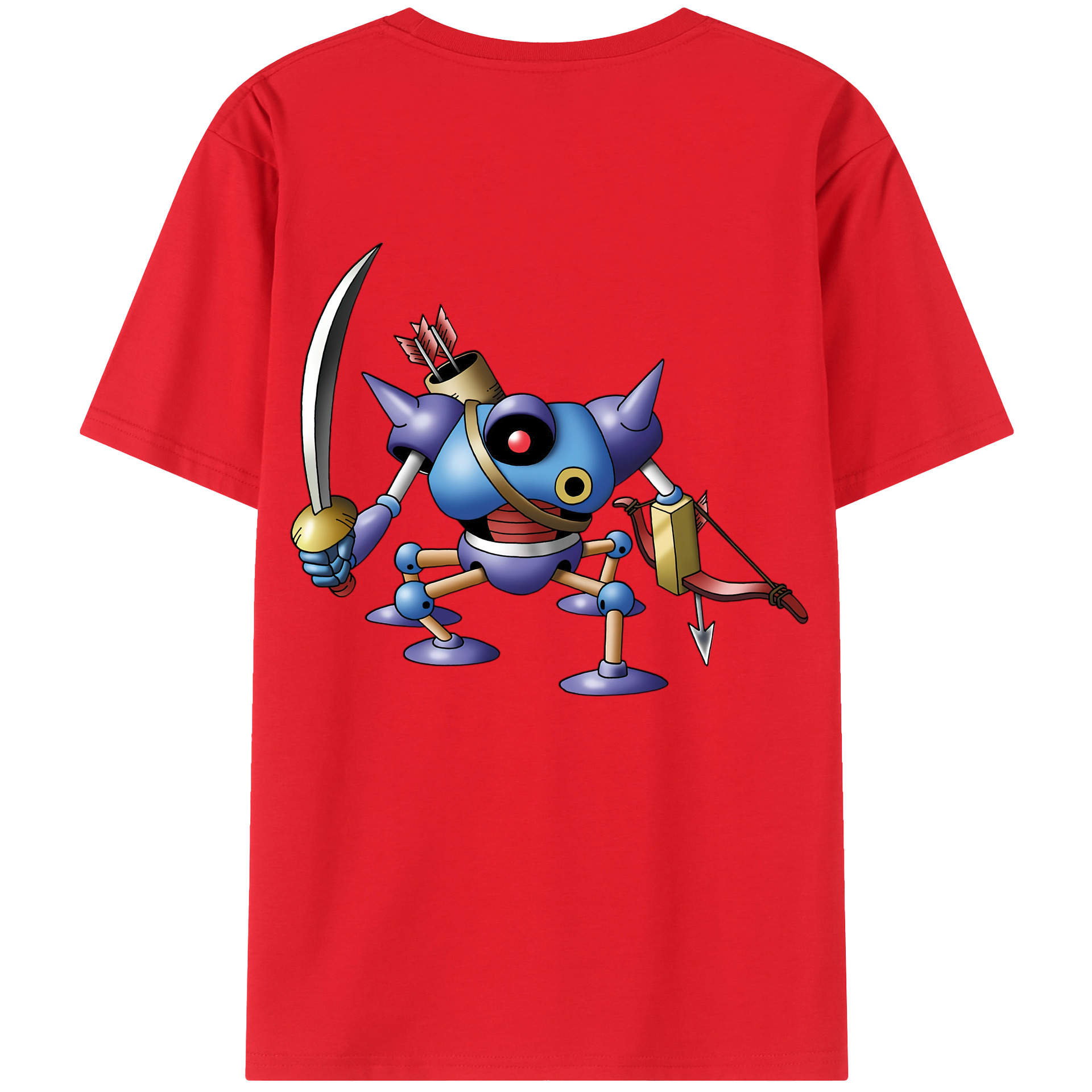 （画像用） ドラゴンクエスト Doragon Kuesuto Dragon Quest 綿100％ メンズ半袖Tシャツ（バックプリント） 通気性