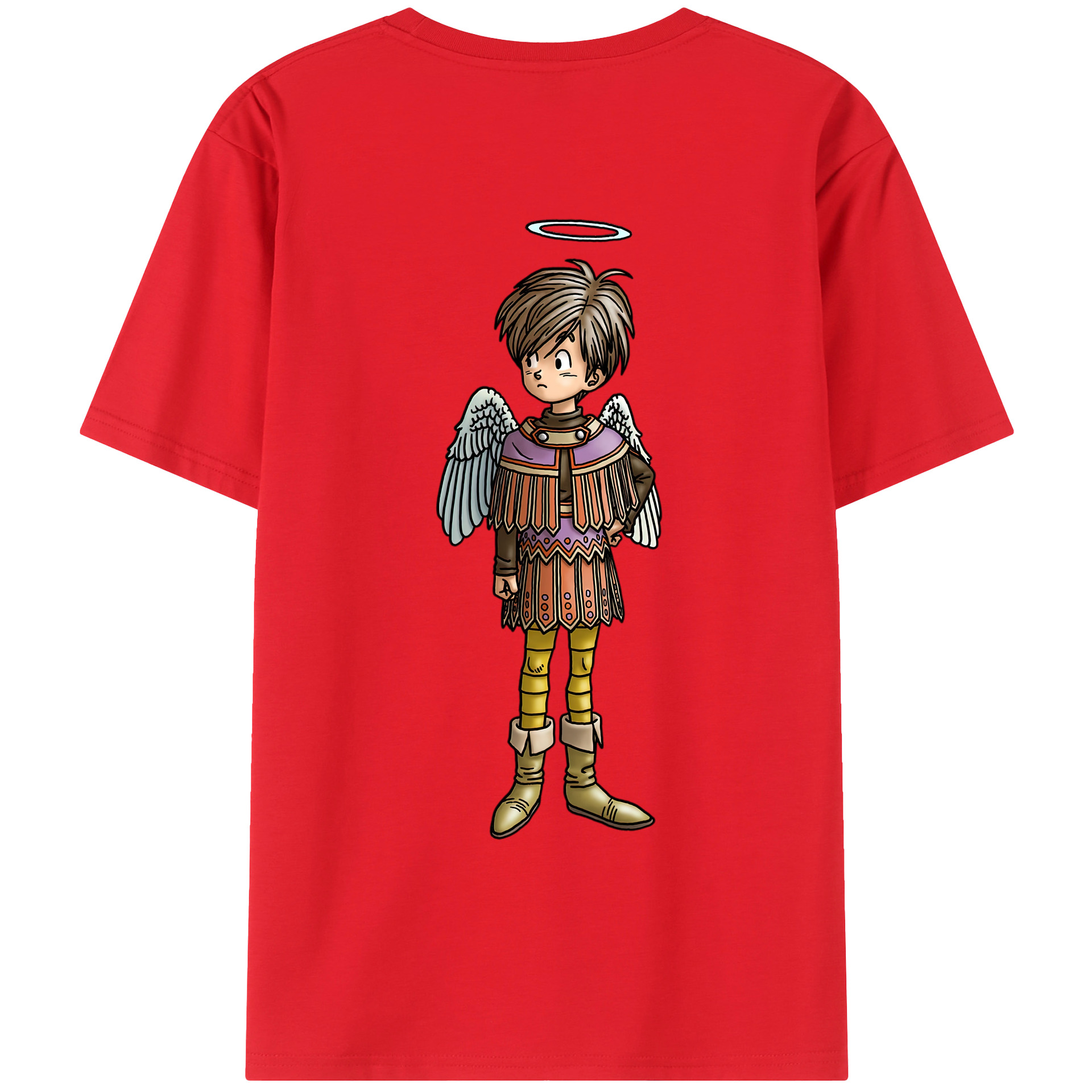 （画像用） ドラゴンクエスト Doragon Kuesuto Dragon Quest 綿100％ メンズ半袖Tシャツ（バックプリント） 通気性