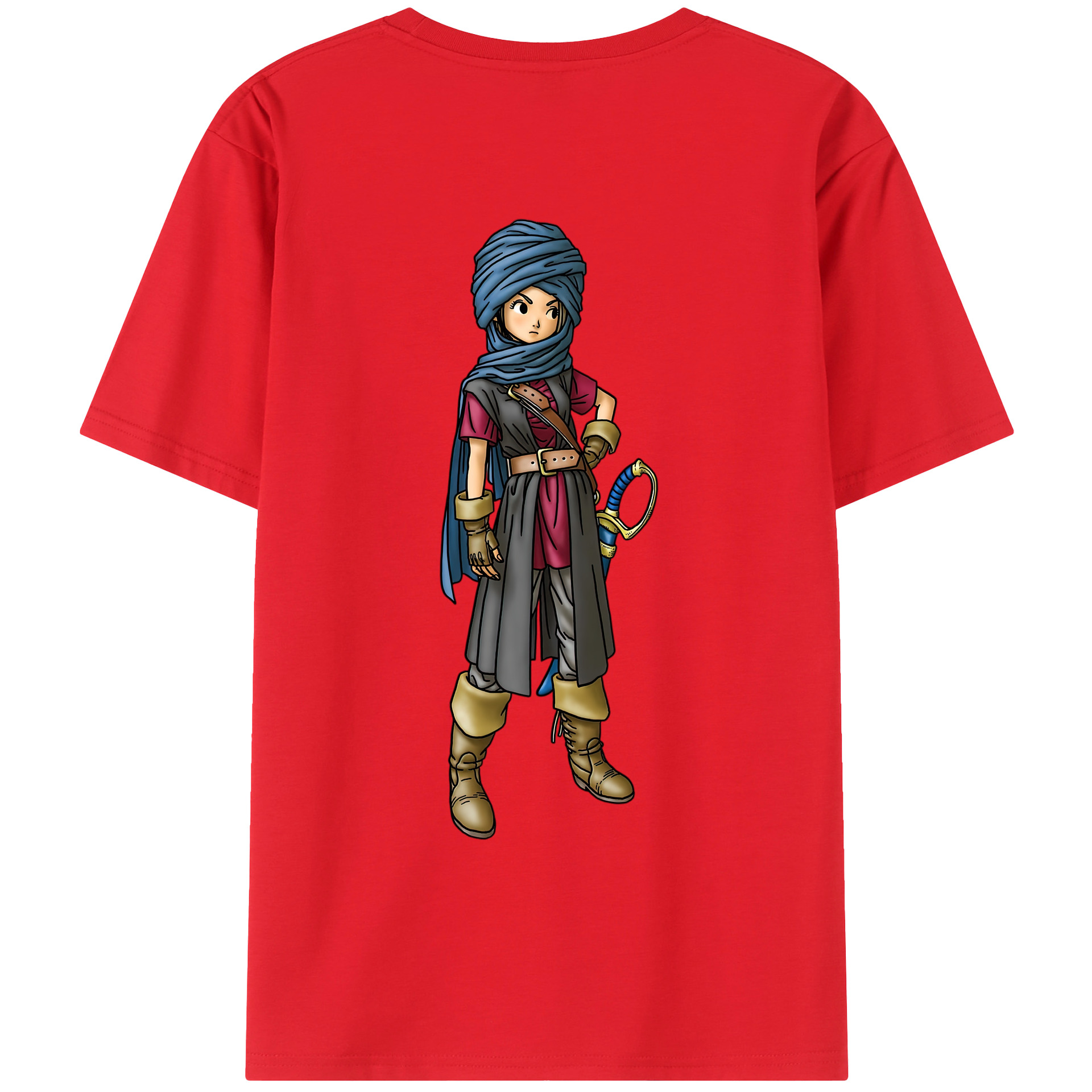 （画像用） ドラゴンクエスト Doragon Kuesuto Dragon Quest 綿100％ メンズ半袖Tシャツ（バックプリント） 通気性