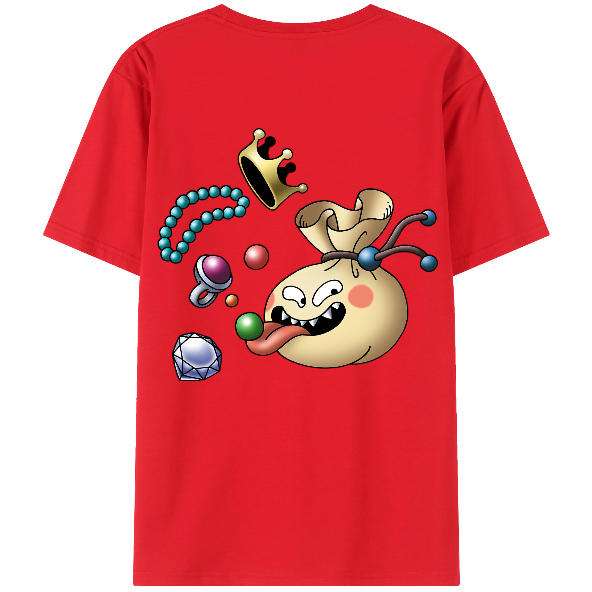 （画像用） ドラゴンクエスト Doragon Kuesuto Dragon Quest 綿100％ メンズ半袖Tシャツ（バックプリント） 通気性