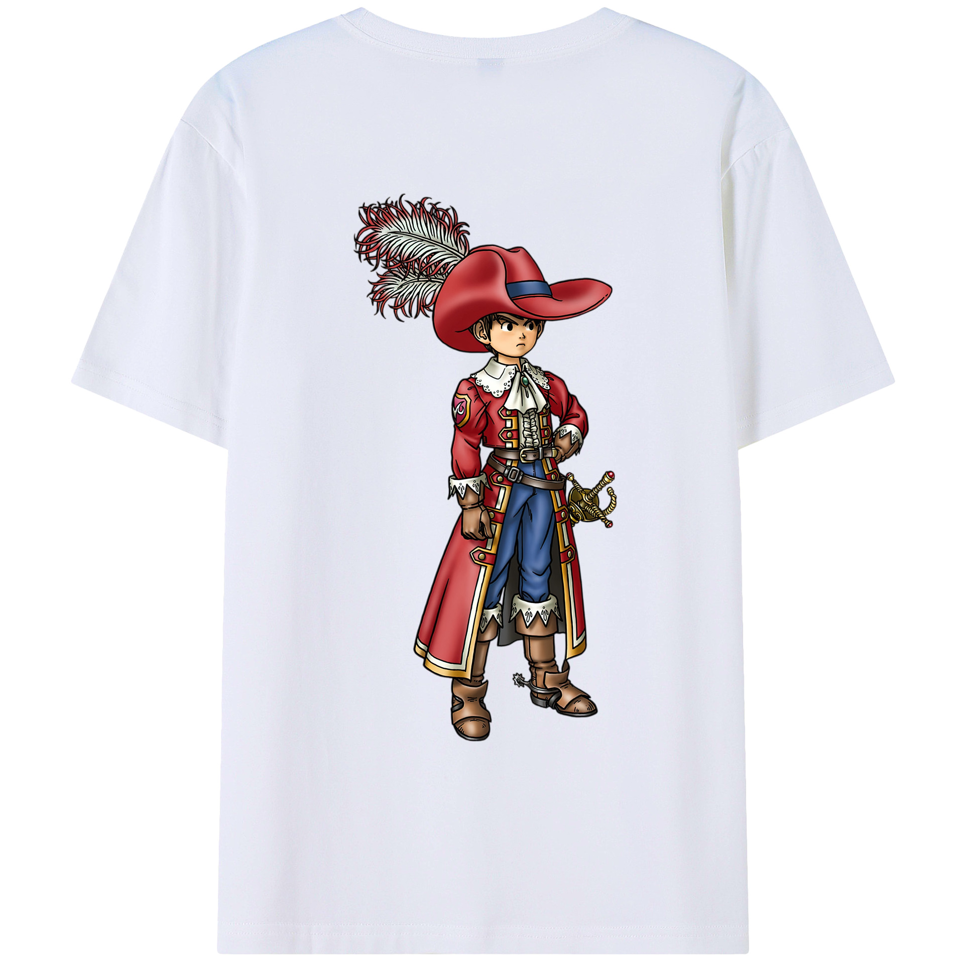 （画像用） ドラゴンクエスト Doragon Kuesuto Dragon Quest 綿100％ メンズ半袖Tシャツ（バックプリント） 通気性