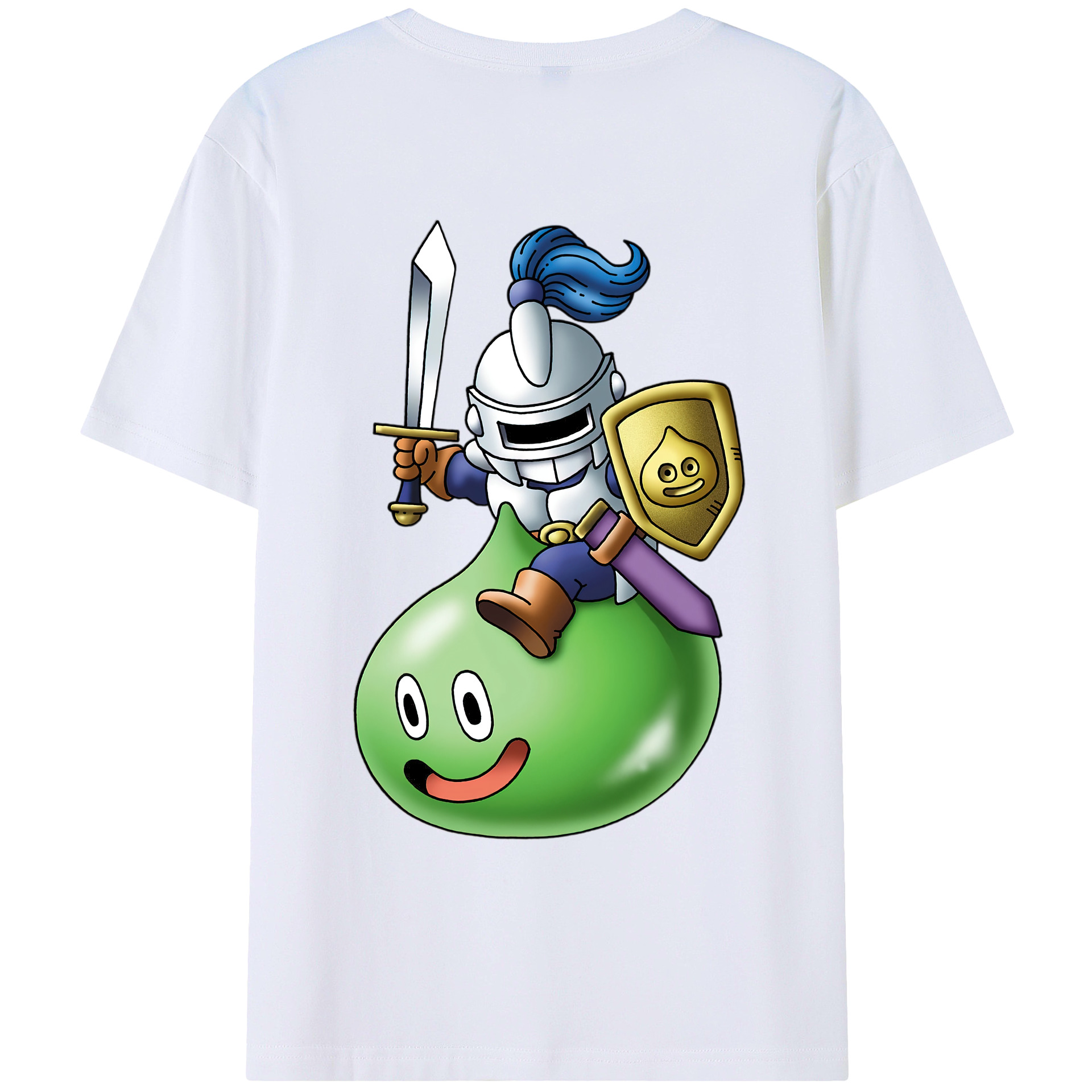 （画像用） ドラゴンクエスト Doragon Kuesuto Dragon Quest 綿100％ メンズ半袖Tシャツ（バックプリント） 通気性