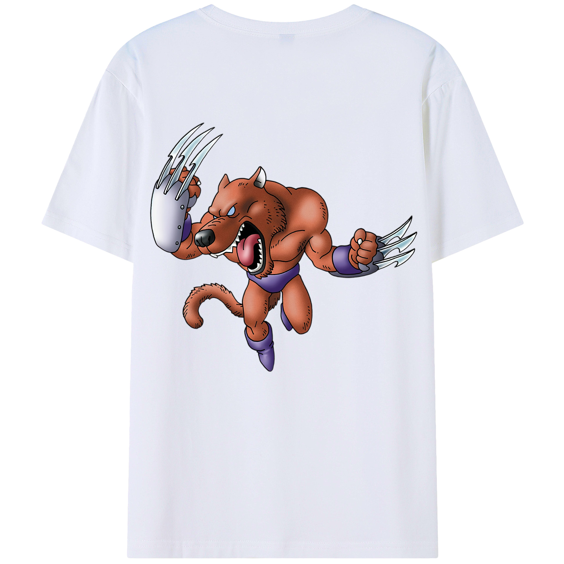 （画像用） ドラゴンクエスト Doragon Kuesuto Dragon Quest 綿100％ メンズ半袖Tシャツ（バックプリント） 通気性