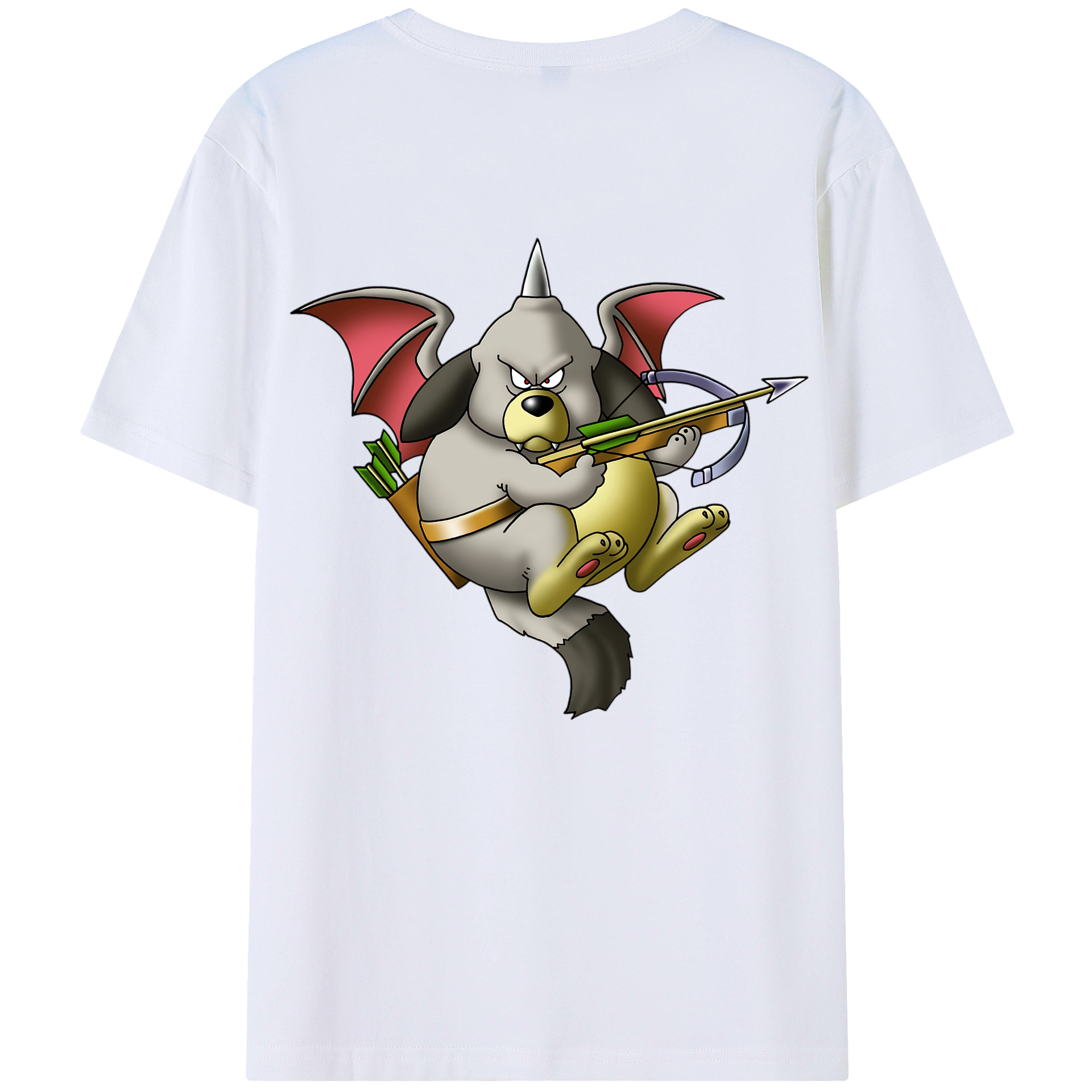 （画像用） ドラゴンクエスト Doragon Kuesuto Dragon Quest 綿100％ メンズ半袖Tシャツ（バックプリント） 通気性