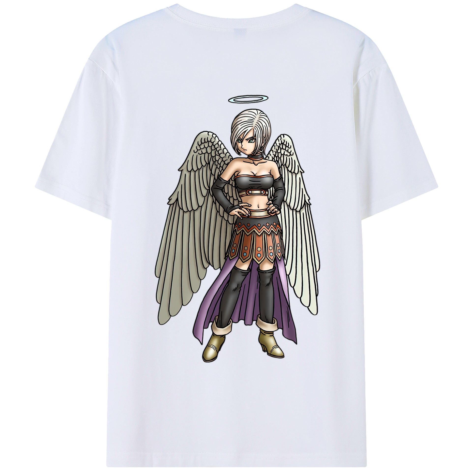 （画像用） ドラゴンクエスト Doragon Kuesuto Dragon Quest 綿100％ メンズ半袖Tシャツ（バックプリント） 通気性