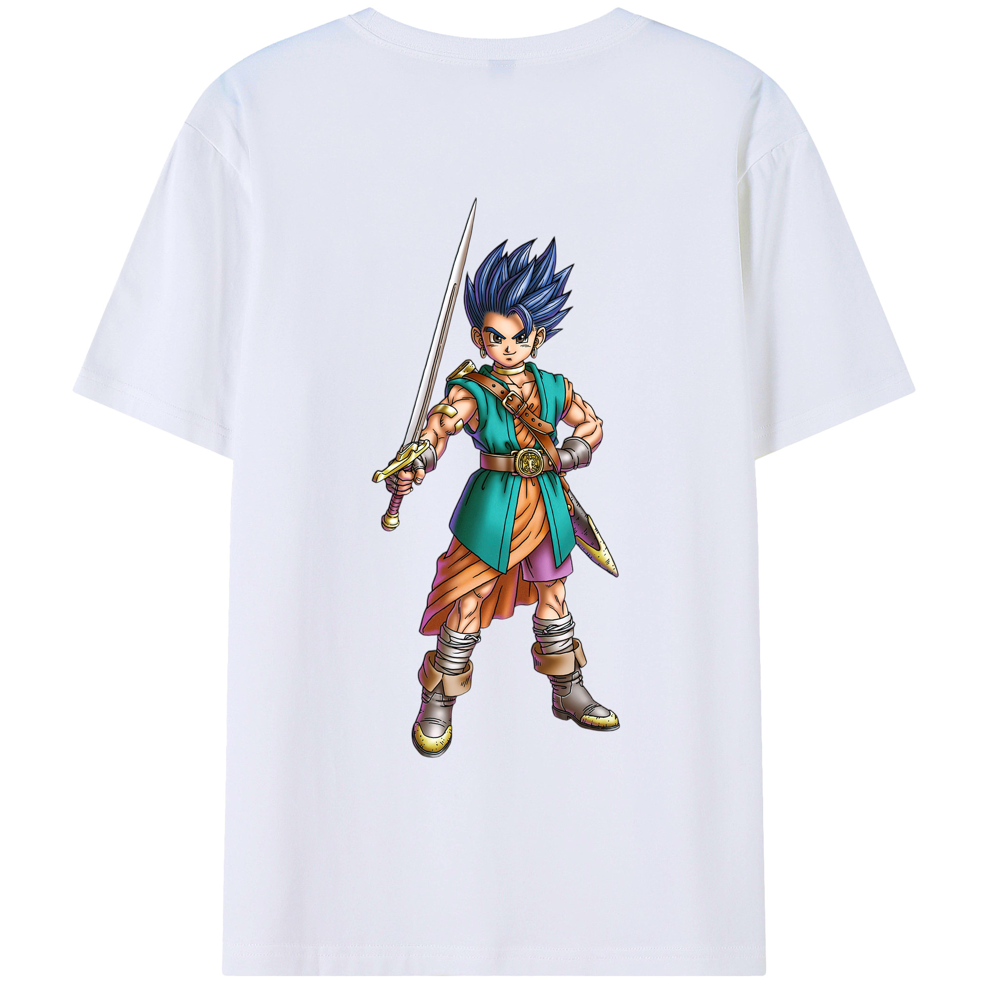 （画像用） ドラゴンクエスト Doragon Kuesuto Dragon Quest 綿100％ メンズ半袖Tシャツ（バックプリント） 通気性