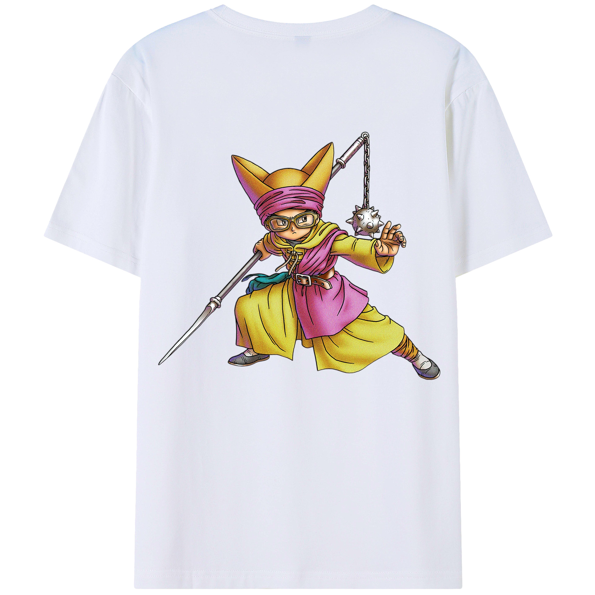 （画像用） ドラゴンクエスト Doragon Kuesuto Dragon Quest 綿100％ メンズ半袖Tシャツ（バックプリント） 通気性