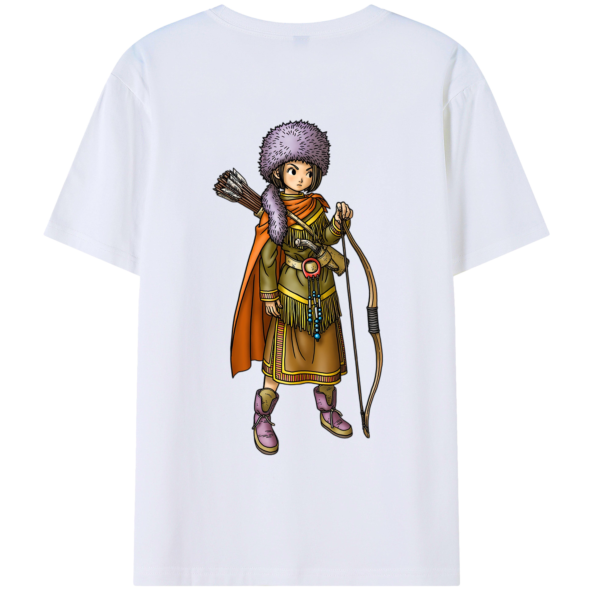 （画像用） ドラゴンクエスト Doragon Kuesuto Dragon Quest 綿100％ メンズ半袖Tシャツ（バックプリント） 通気性